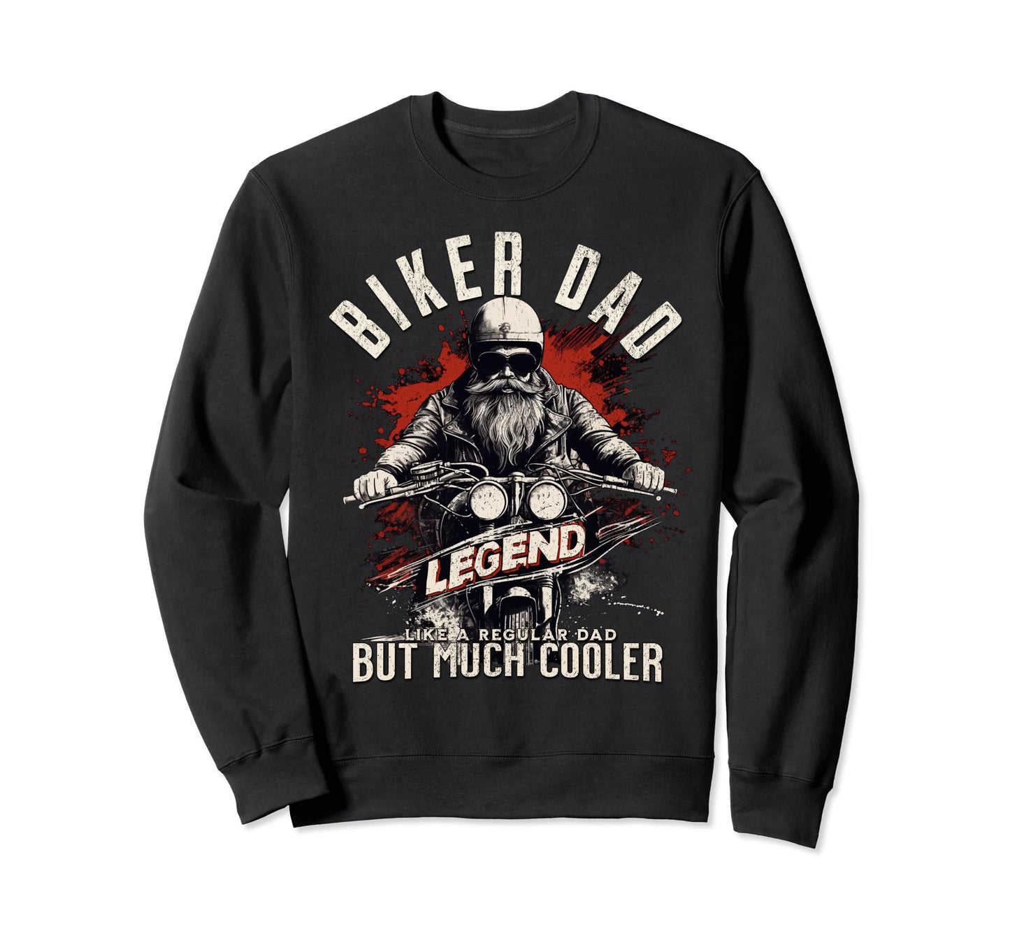 Biker Dad Legend Dad Motorcycle Sweatshirt - Minimalist Print for Adults - T-Shirt, Sweatshirt, Hoodie