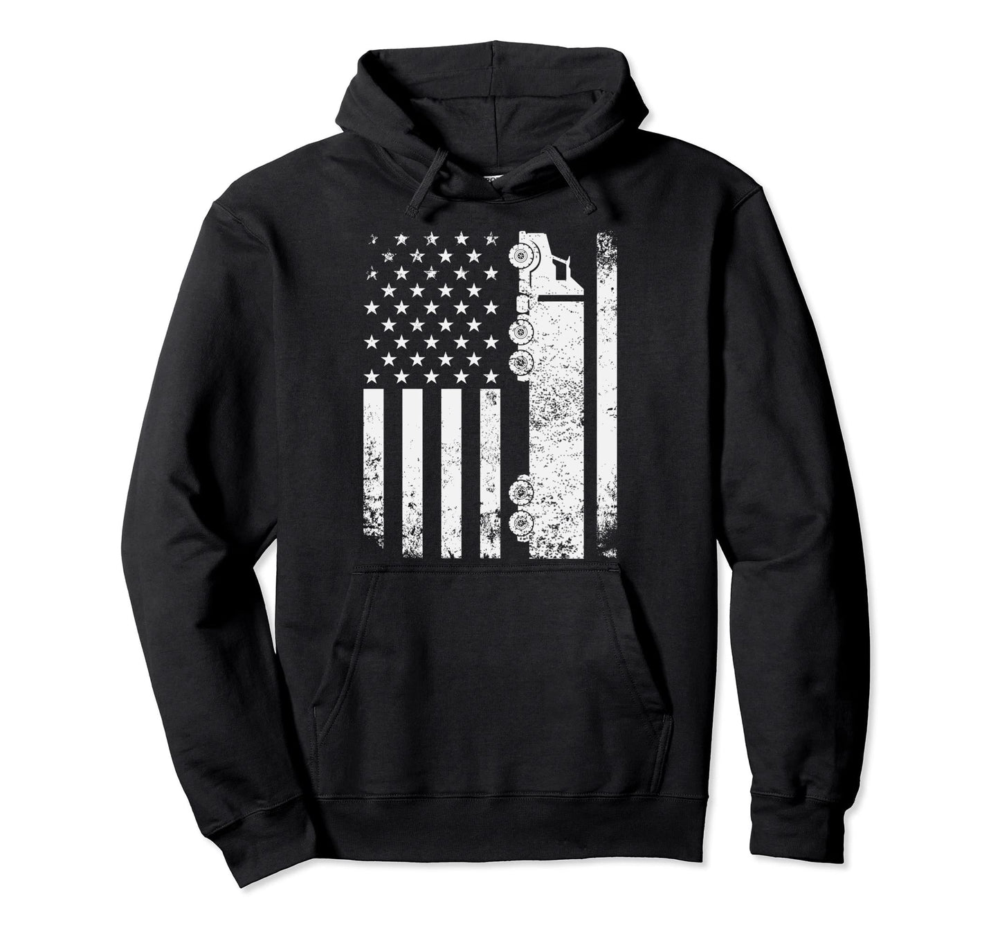 Trucker Usa American Flag Truck Driver Hoodie - Novelty Apparel Unisex - T-Shirt, Sweatshirt, Hoodie