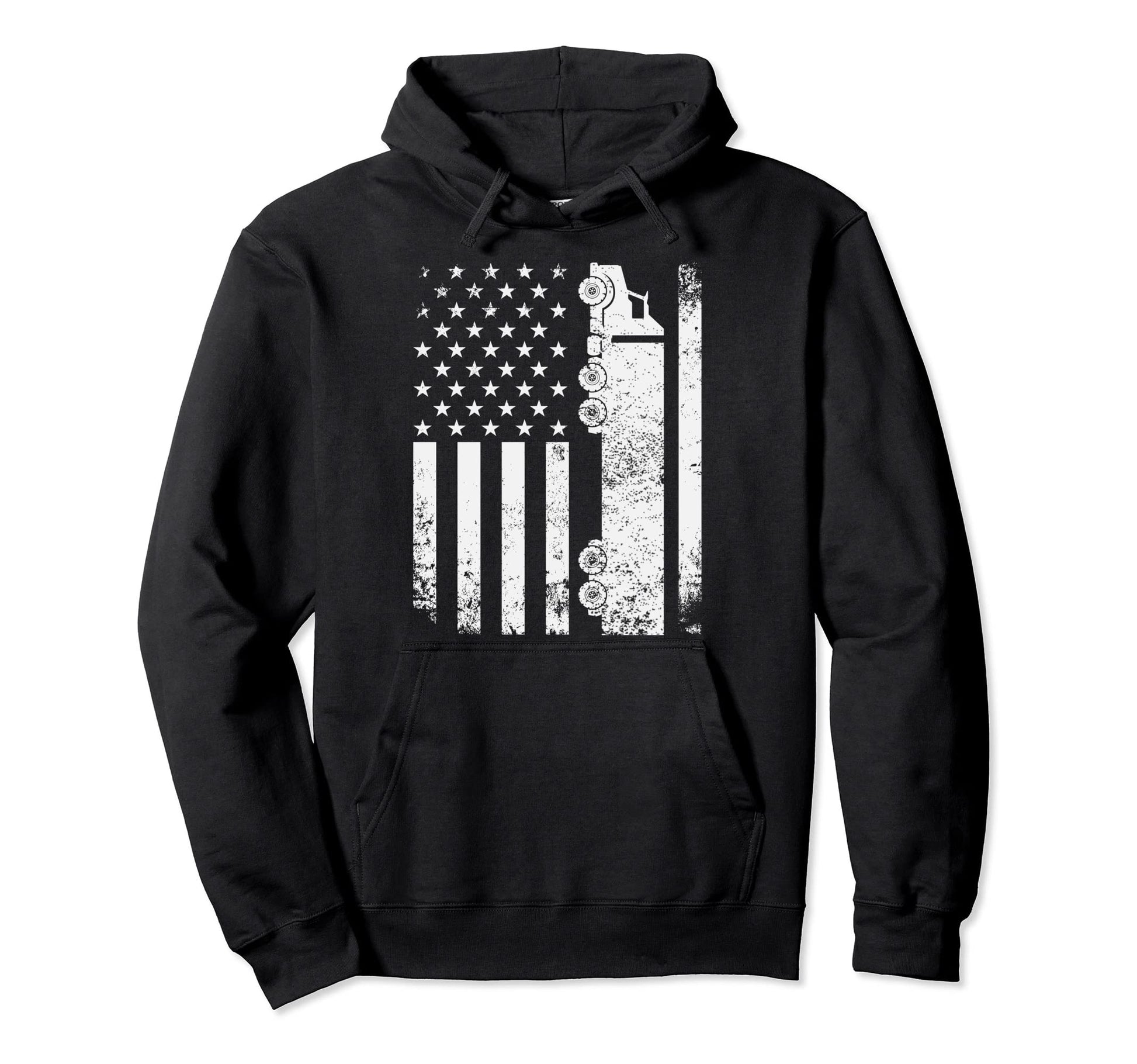 Trucker Usa American Flag Truck Driver Hoodie - Novelty Apparel Unisex - T-Shirt, Sweatshirt, Hoodie