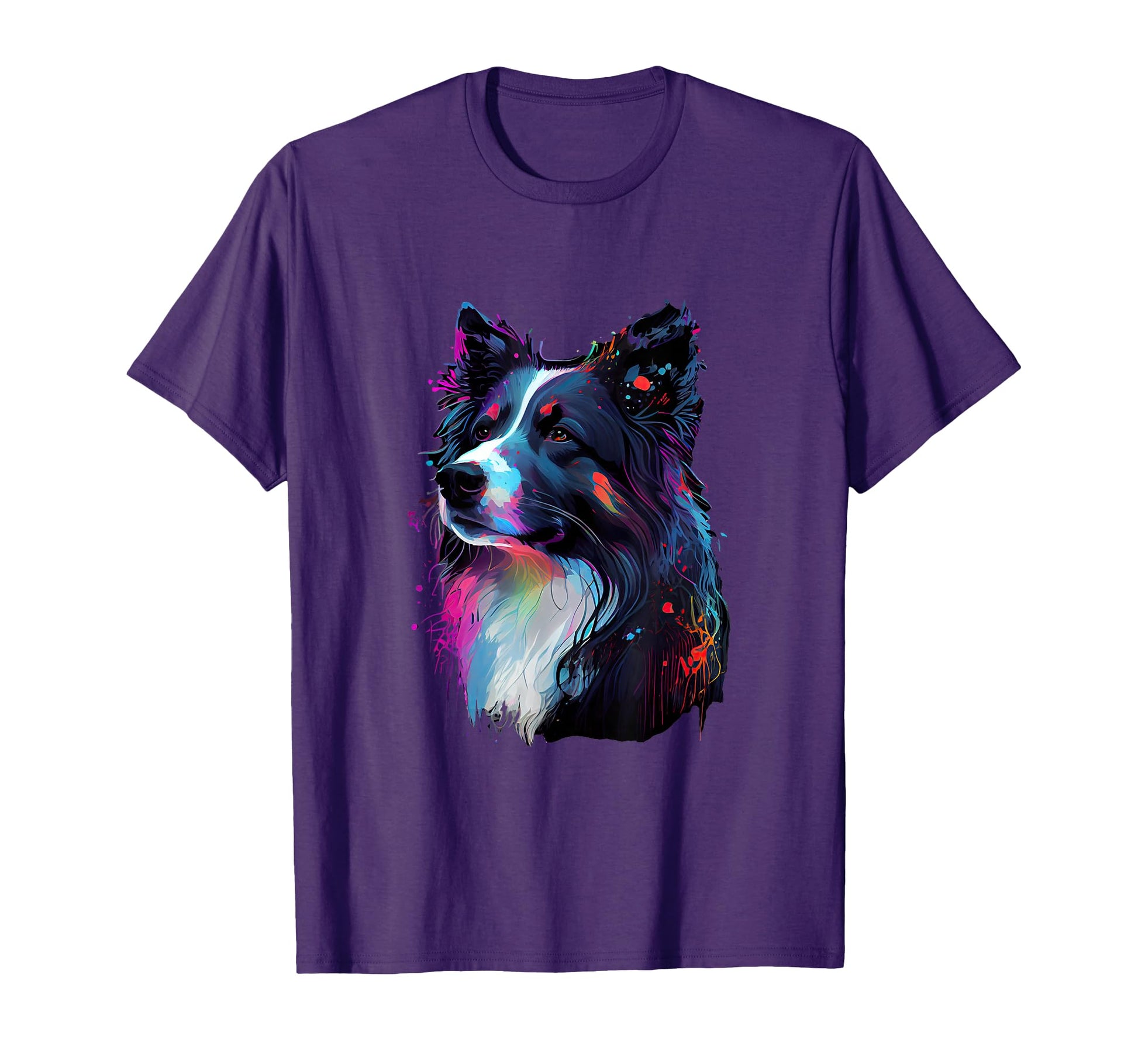 Border Collie Lovers Colorful Pop T-Shirt - Custom Art Print for Adults - T-Shirt, Sweatshirt, Hoodie