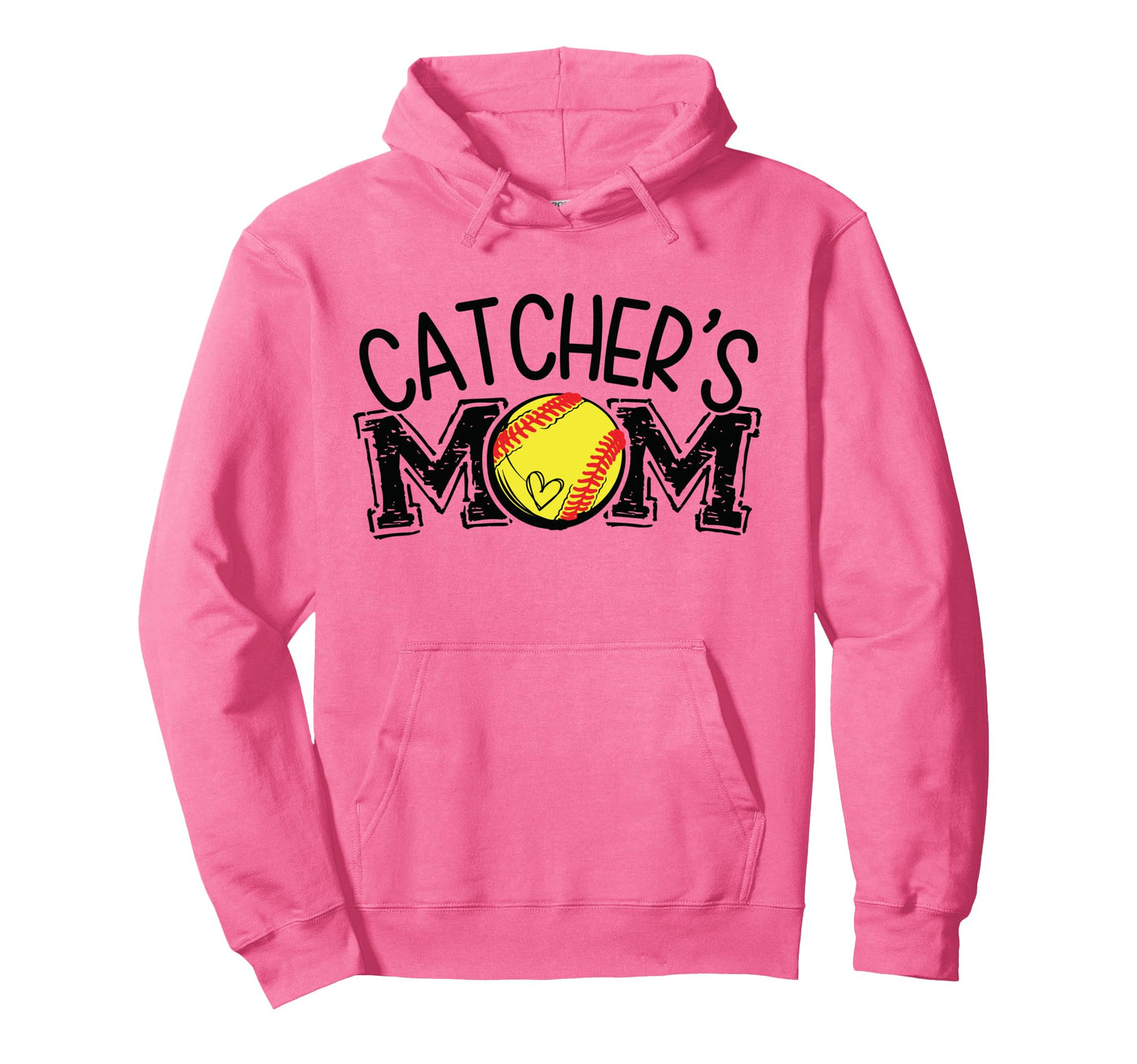 Softball Catchers Mom Hoodie - Casual Everyday Wear for Adults - T-Shirt, Sweatshirt, Hoodie