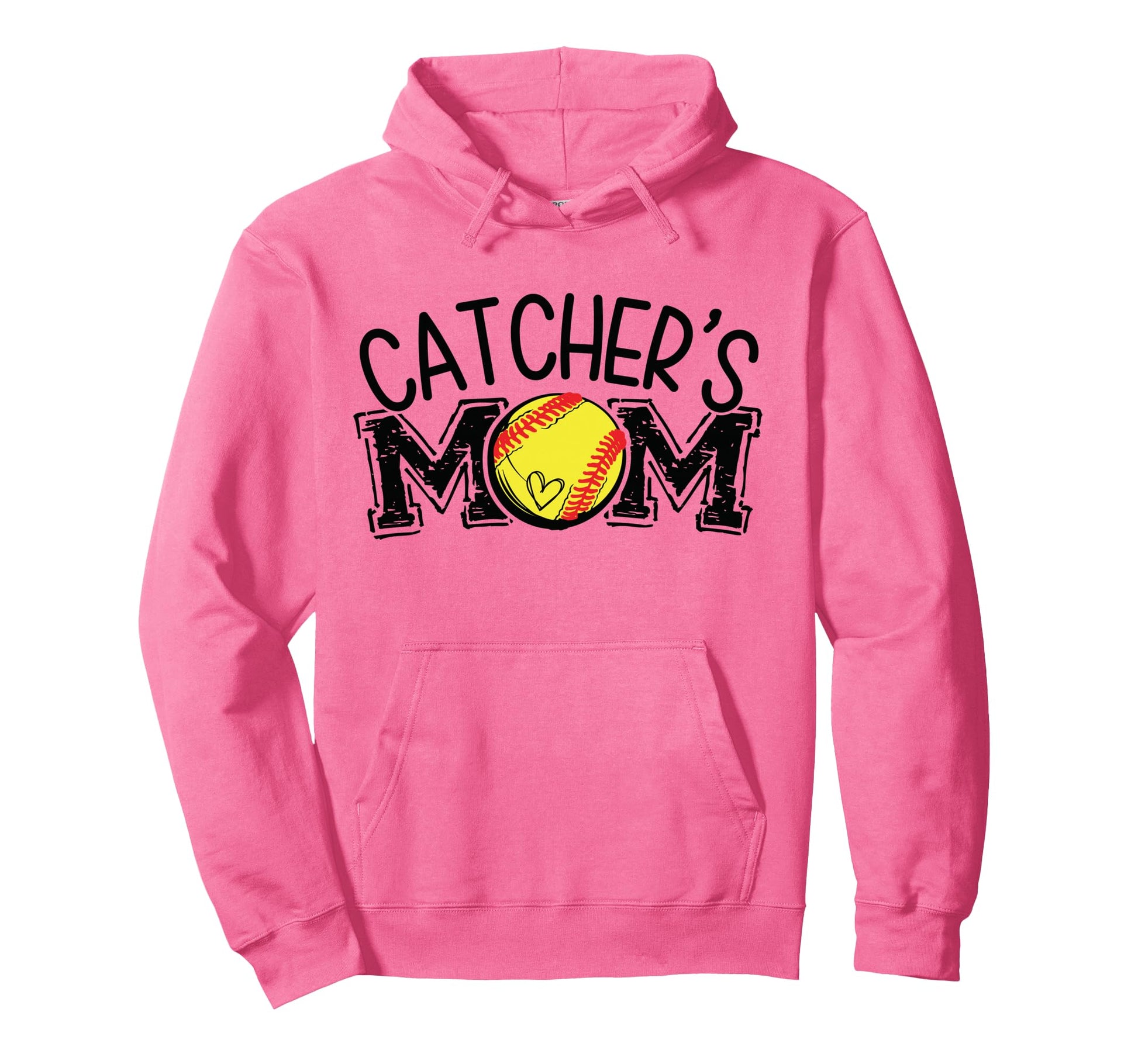 Softball Catchers Mom Hoodie - Casual Everyday Wear for Adults - T-Shirt, Sweatshirt, Hoodie