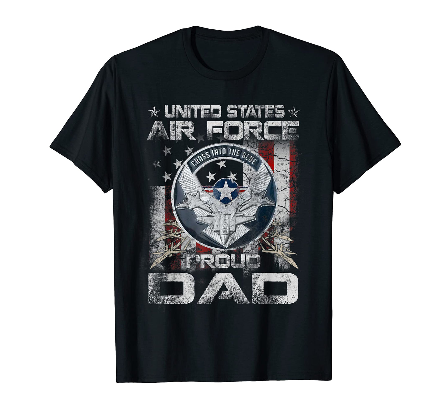 Mens Proud Air Force Dad Military Family T-Shirt - Trendy Graphic Unisex - T-Shirt, Sweatshirt, Hoodie