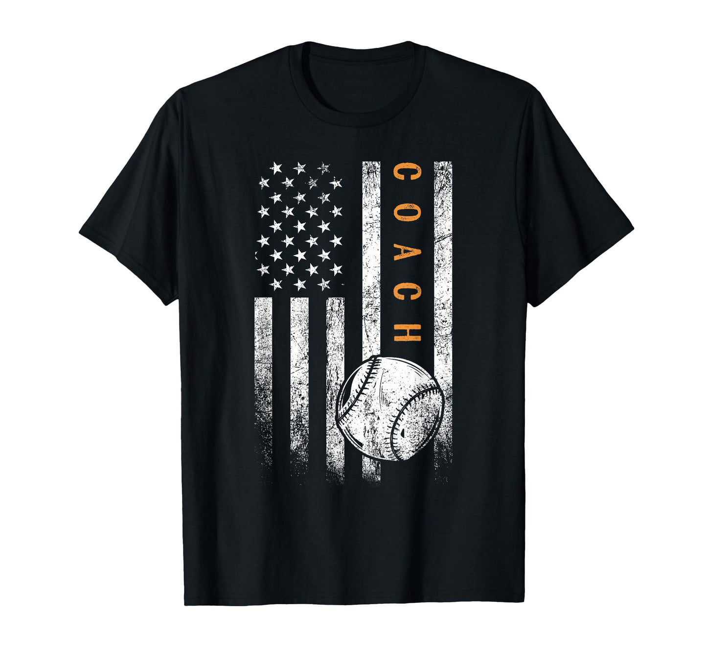 Baseball Coach American Flag Baseball T-Shirt - Graphic Print Men Women - T-Shirt, Sweatshirt, Hoodie