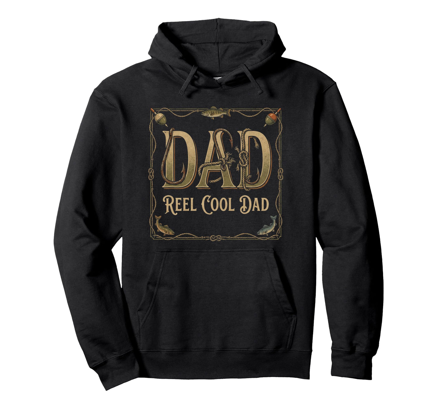 Funny Fishing Dad Gift Reel Hoodie - Minimalist Print Unisex - T-Shirt, Sweatshirt, Hoodie
