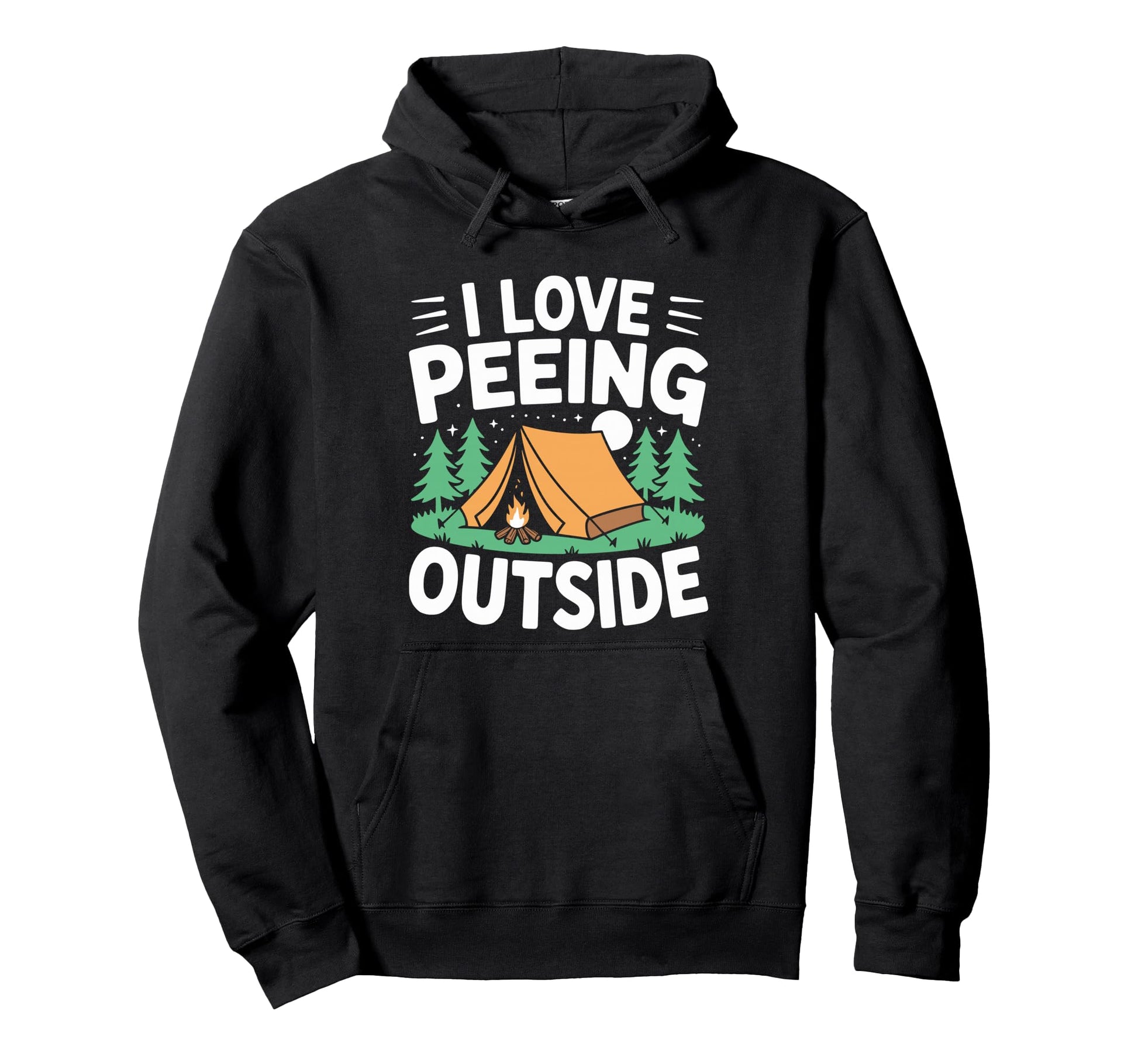 I Love Peeing Outside Funny Hiking Hoodie - Minimalist Print Men Women - T-Shirt, Sweatshirt, Hoodie