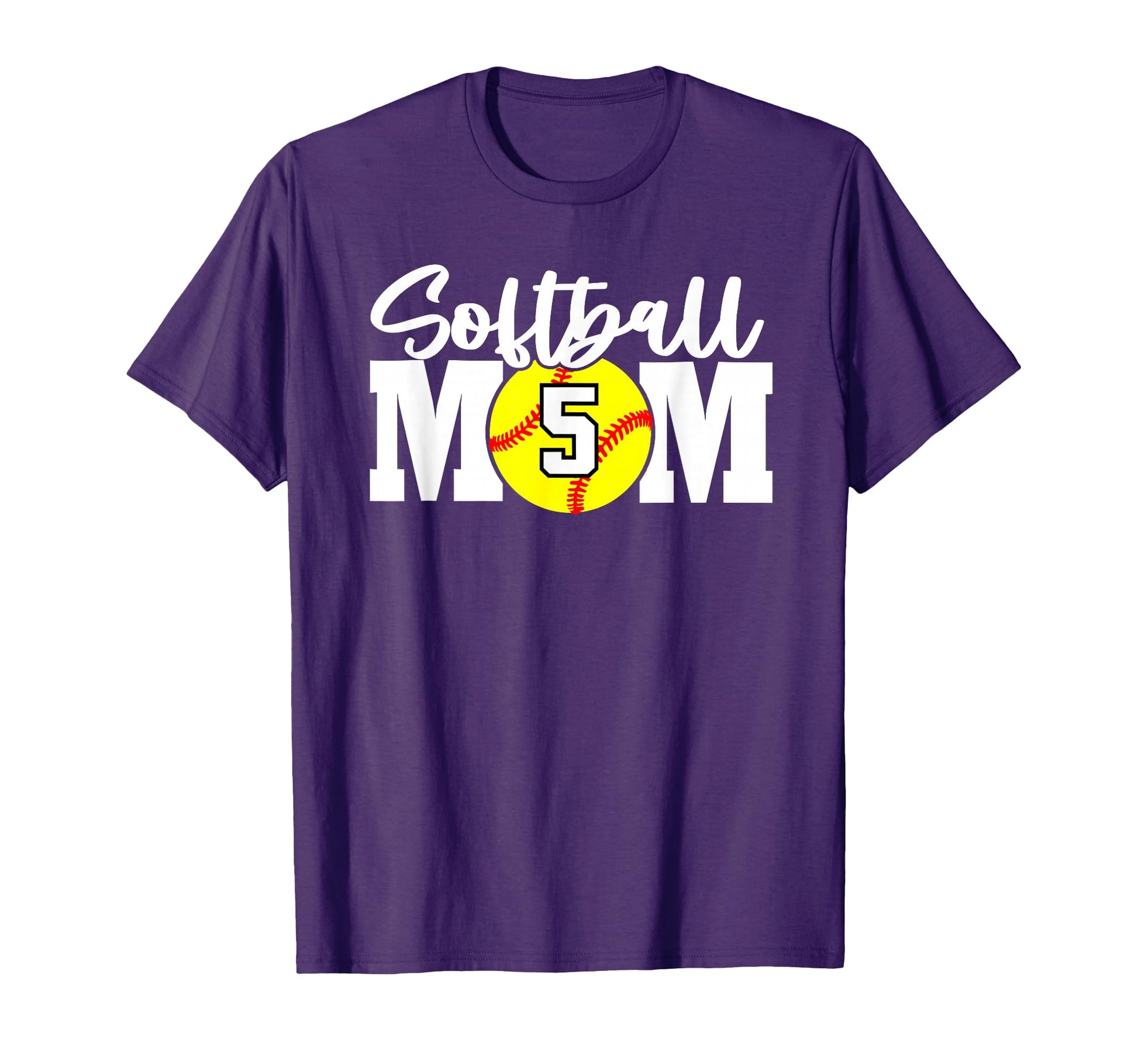 Softball Mom Number 5 T-Shirt - Minimalist Print Unisex - T-Shirt, Sweatshirt, Hoodie