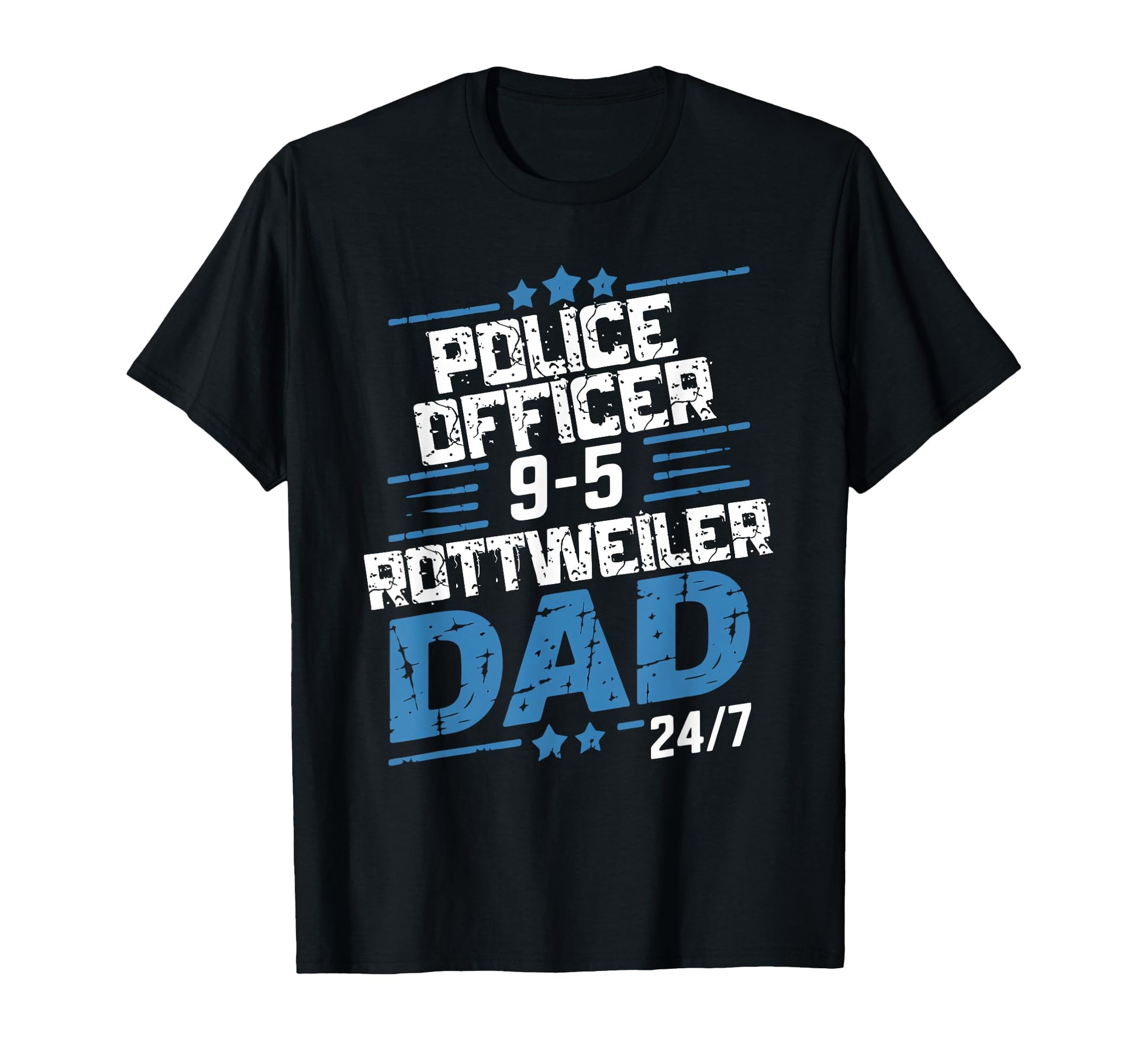Police Officer Rottweiler Dad T-Shirt - Unique Graphic for Adults - T-Shirt, Sweatshirt, Hoodie