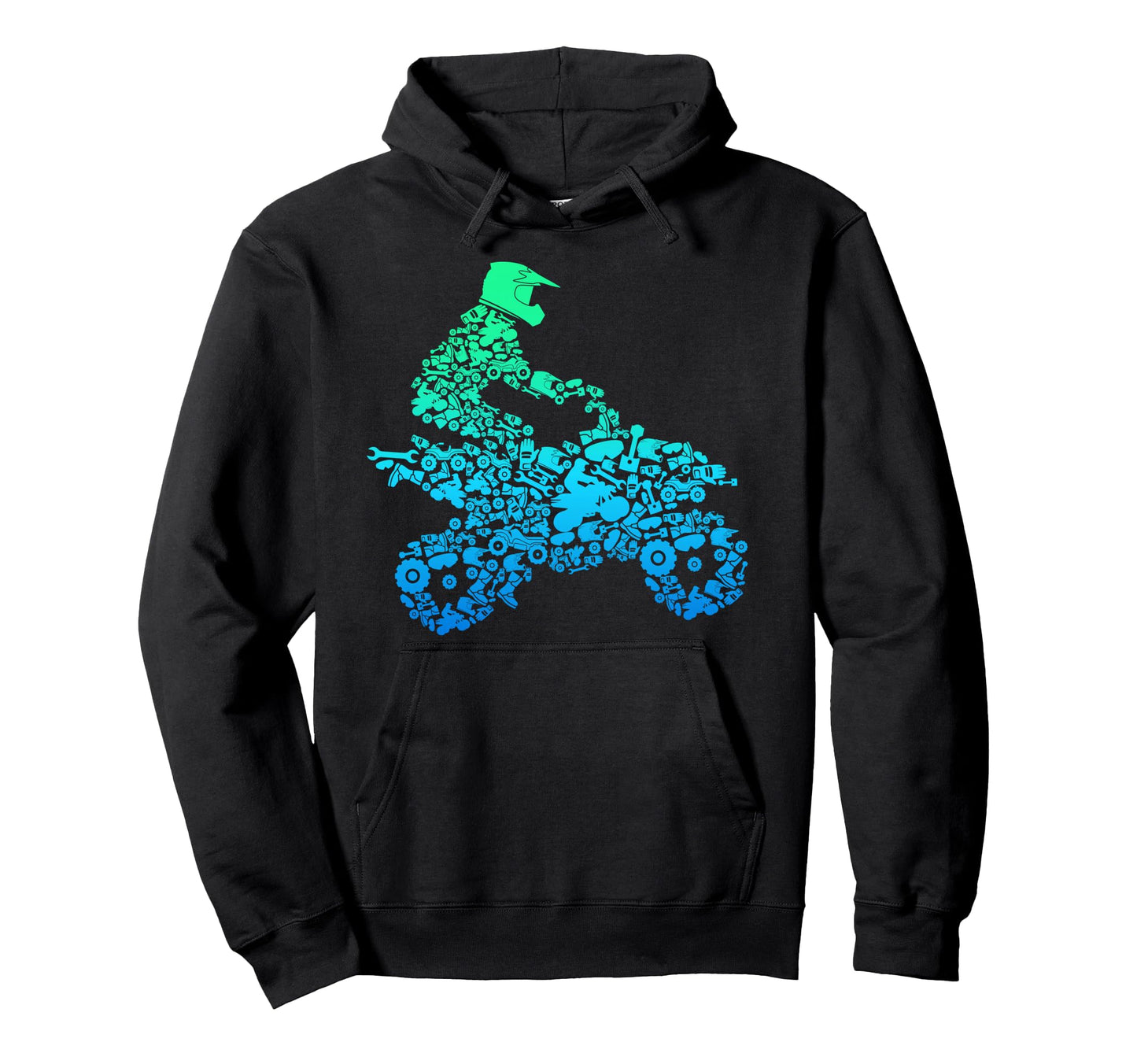 Quad Biker Atv 4 Wheeler Funny Hoodie - Casual Everyday Wear Men Women - T-Shirt, Sweatshirt, Hoodie