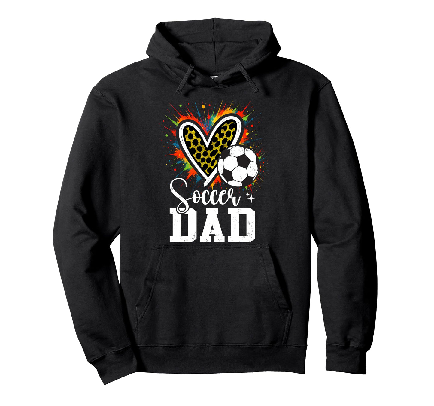 Soccer Dad Leopard Heart Colorful Hoodie - Custom Art Print Men Women - T-Shirt, Sweatshirt, Hoodie
