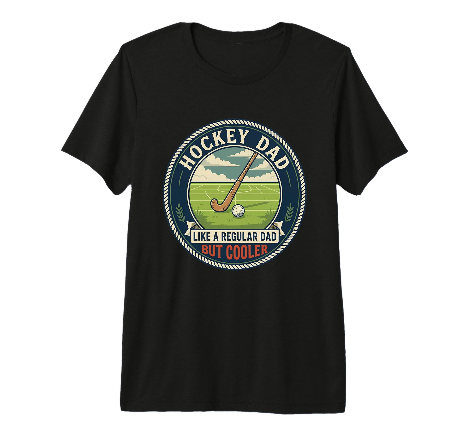 Mens Field Hockey Dad Player Stick Ball T-Shirt - Graphic Print Men Women - T-Shirt, Sweatshirt, Hoodie