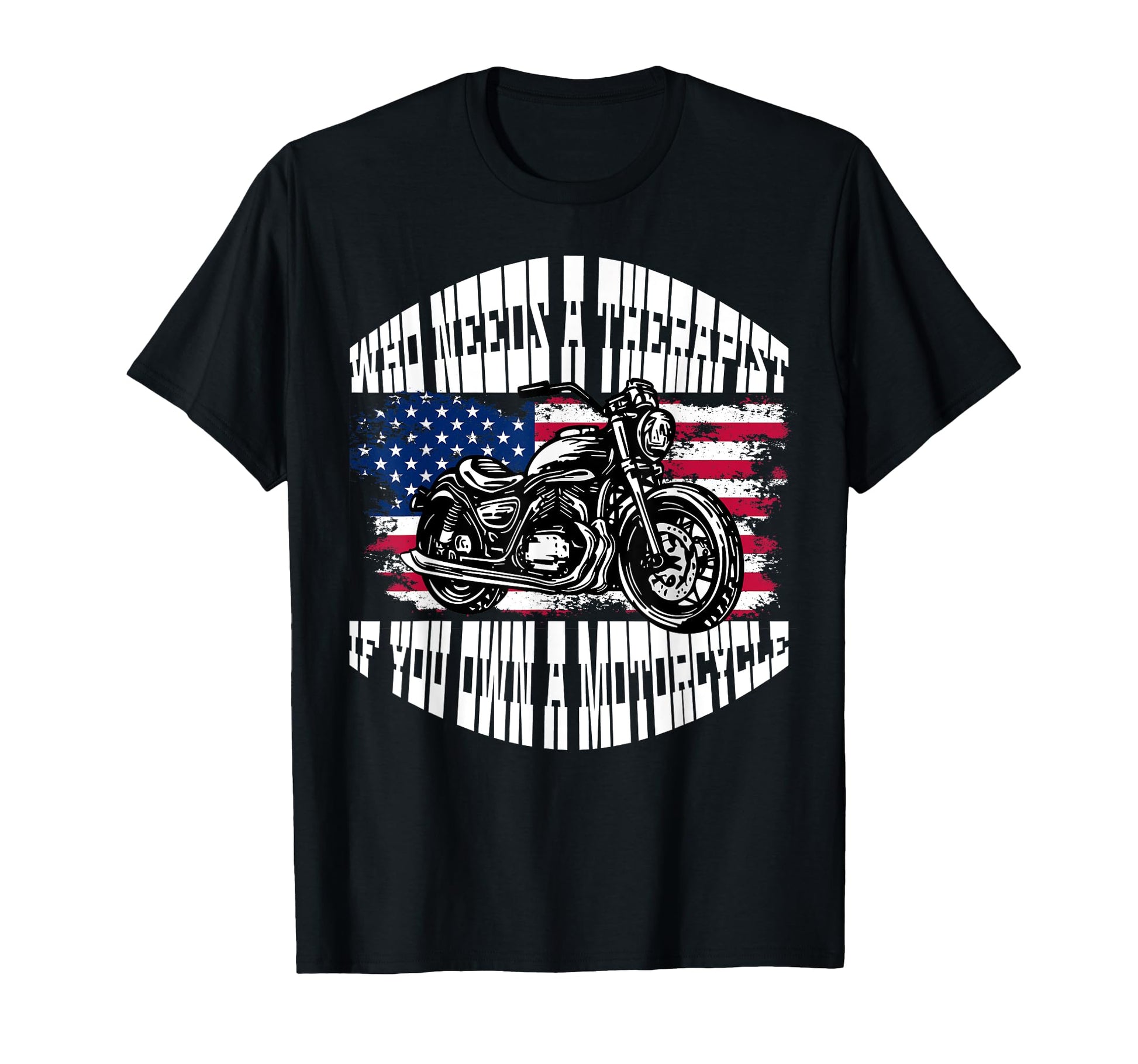 Biker Dad American Us Flag Motorcycle T-Shirt - Unique Graphic Men Women - T-Shirt, Sweatshirt, Hoodie