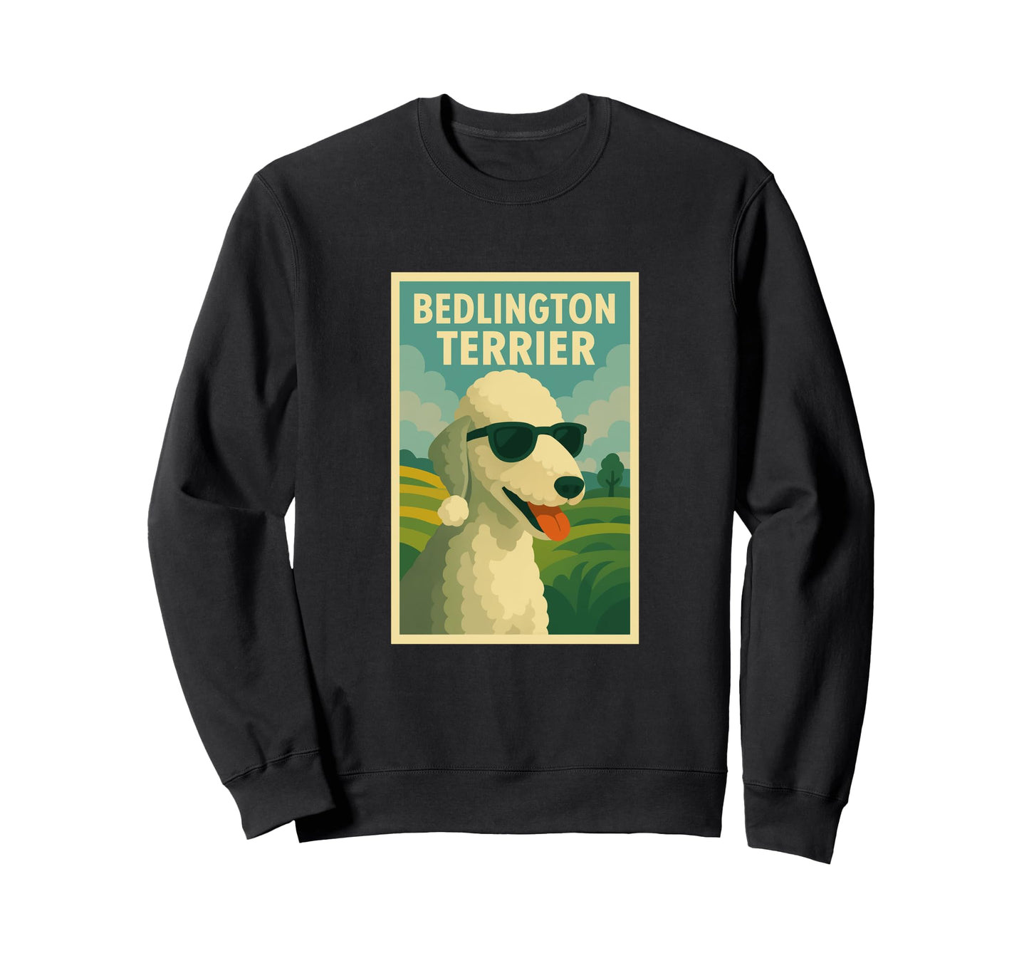 Bedlington Terrier Art Minimalist Sweatshirt - Custom Art Print Men Women - T-Shirt, Sweatshirt, Hoodie