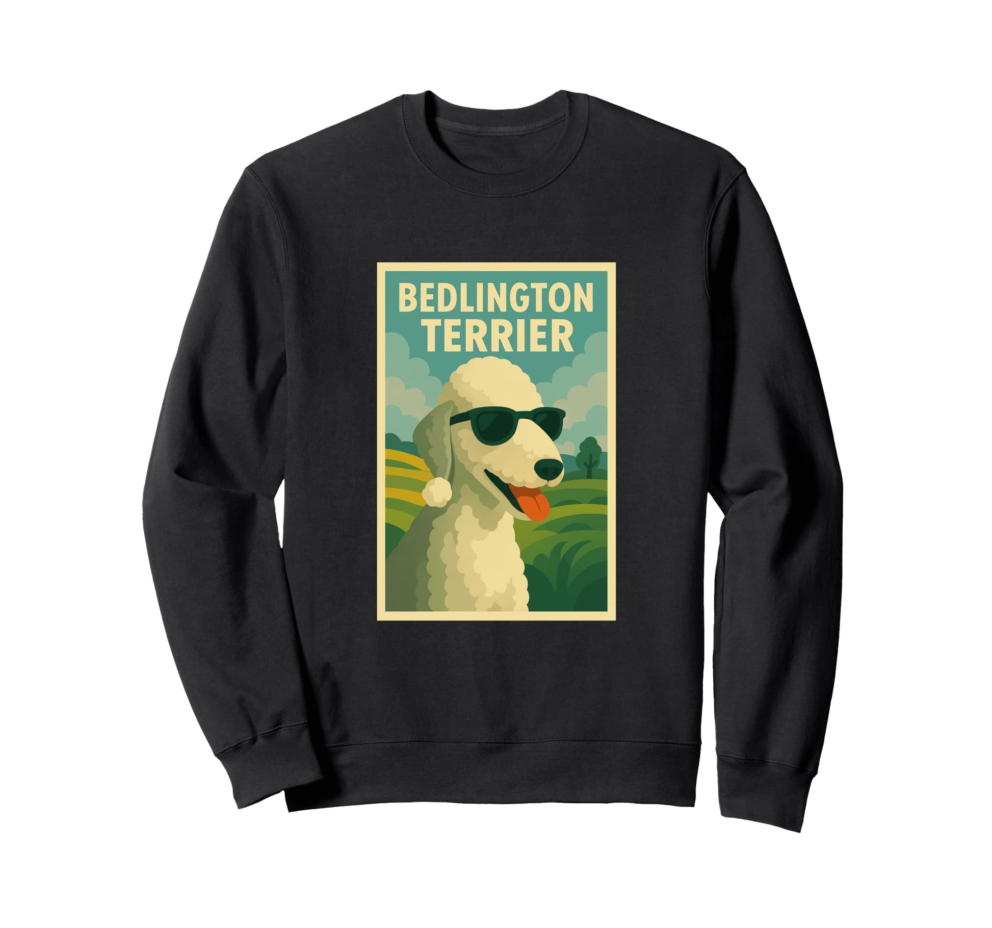 Bedlington Terrier Art Minimalist Sweatshirt - Custom Art Print Men Women - T-Shirt, Sweatshirt, Hoodie