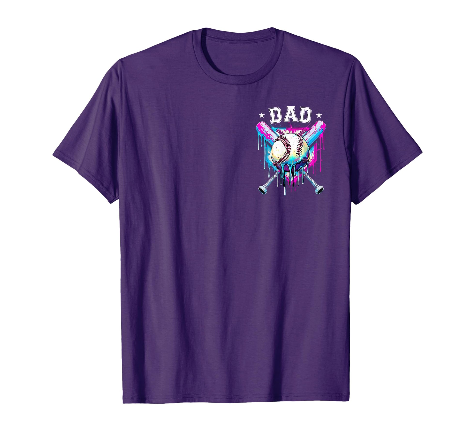 Baseball Ice Cream Drip Dad And T-Shirt - Casual Everyday Wear Men Women - T-Shirt, Sweatshirt, Hoodie
