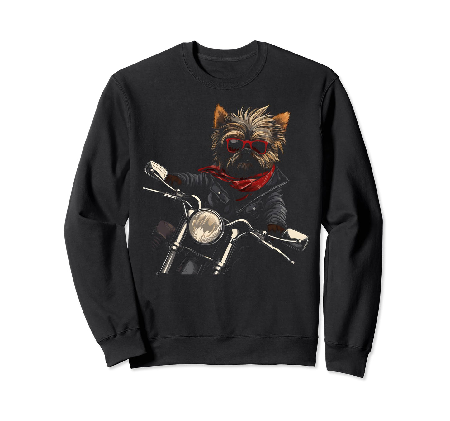 Motorcycle Dad Biker Dog Sweatshirt - Casual Everyday Wear for Adults - T-Shirt, Sweatshirt, Hoodie