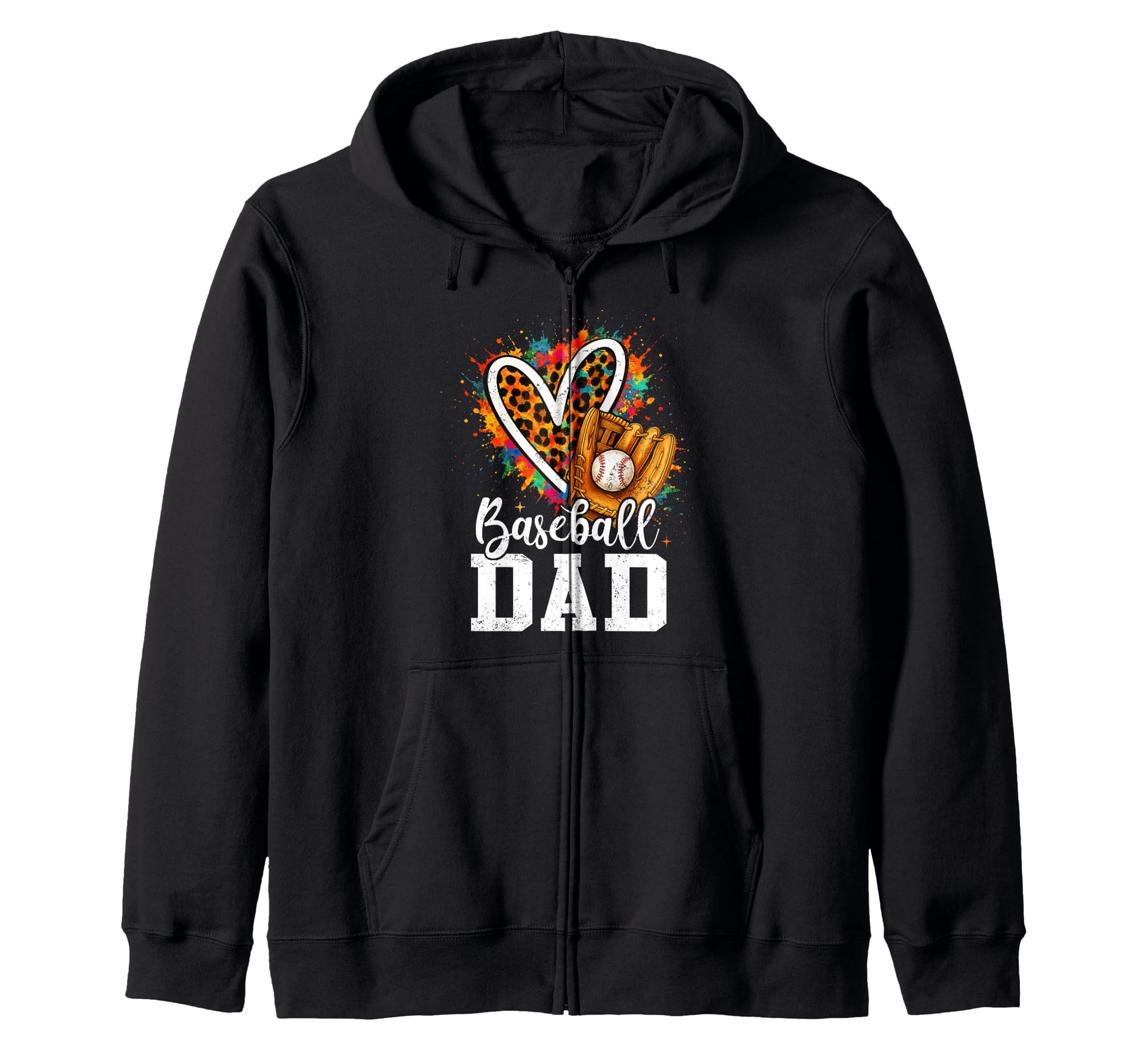 My Favorite Baseball Dad Leopard Heart T-Shirt - Trendy Graphic Men Women - T-Shirt, Sweatshirt, Hoodie