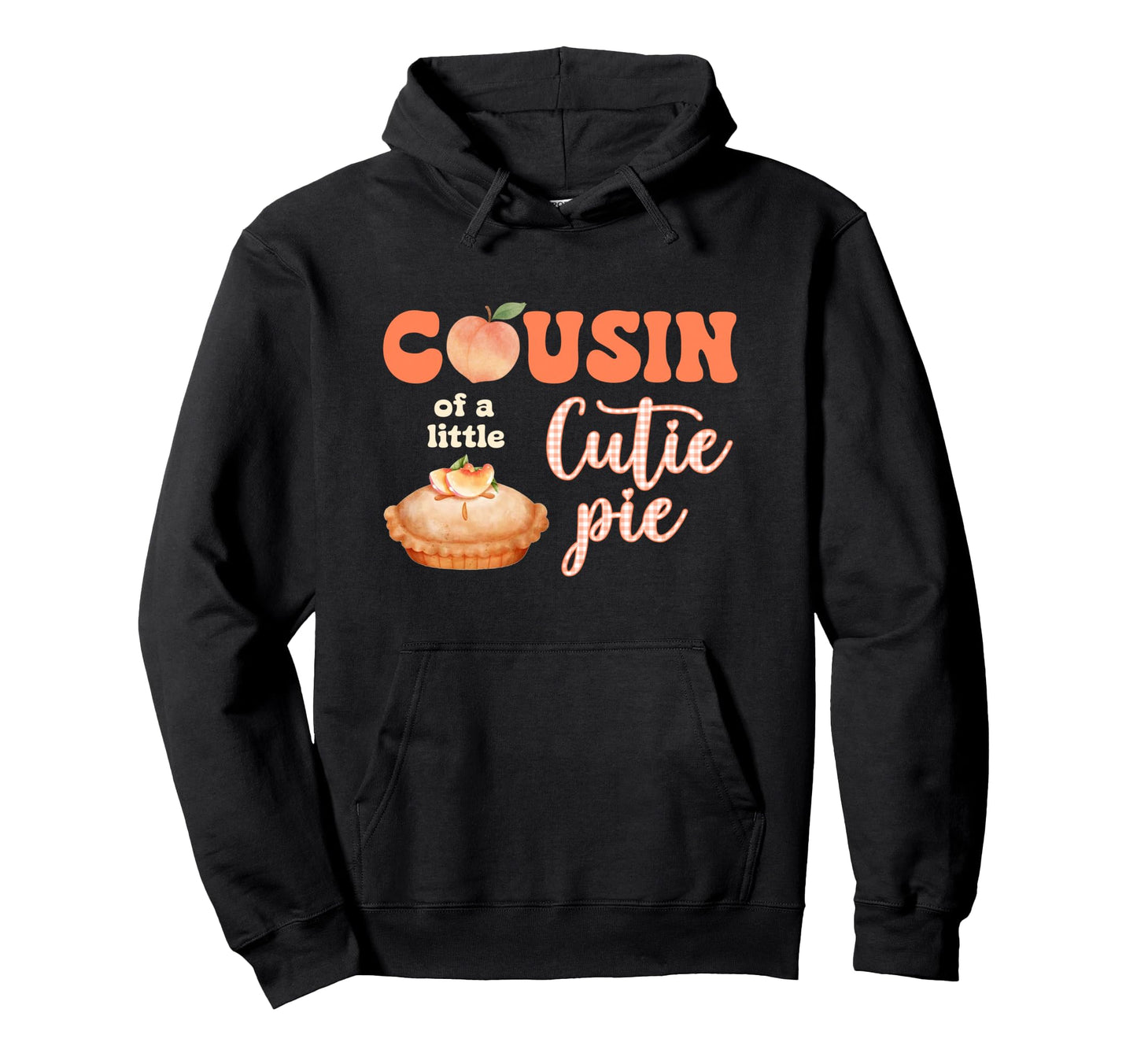 Cousin Little Cutie Peach Pie Bow Hoodie - Trendy Graphic for Adults - T-Shirt, Sweatshirt, Hoodie