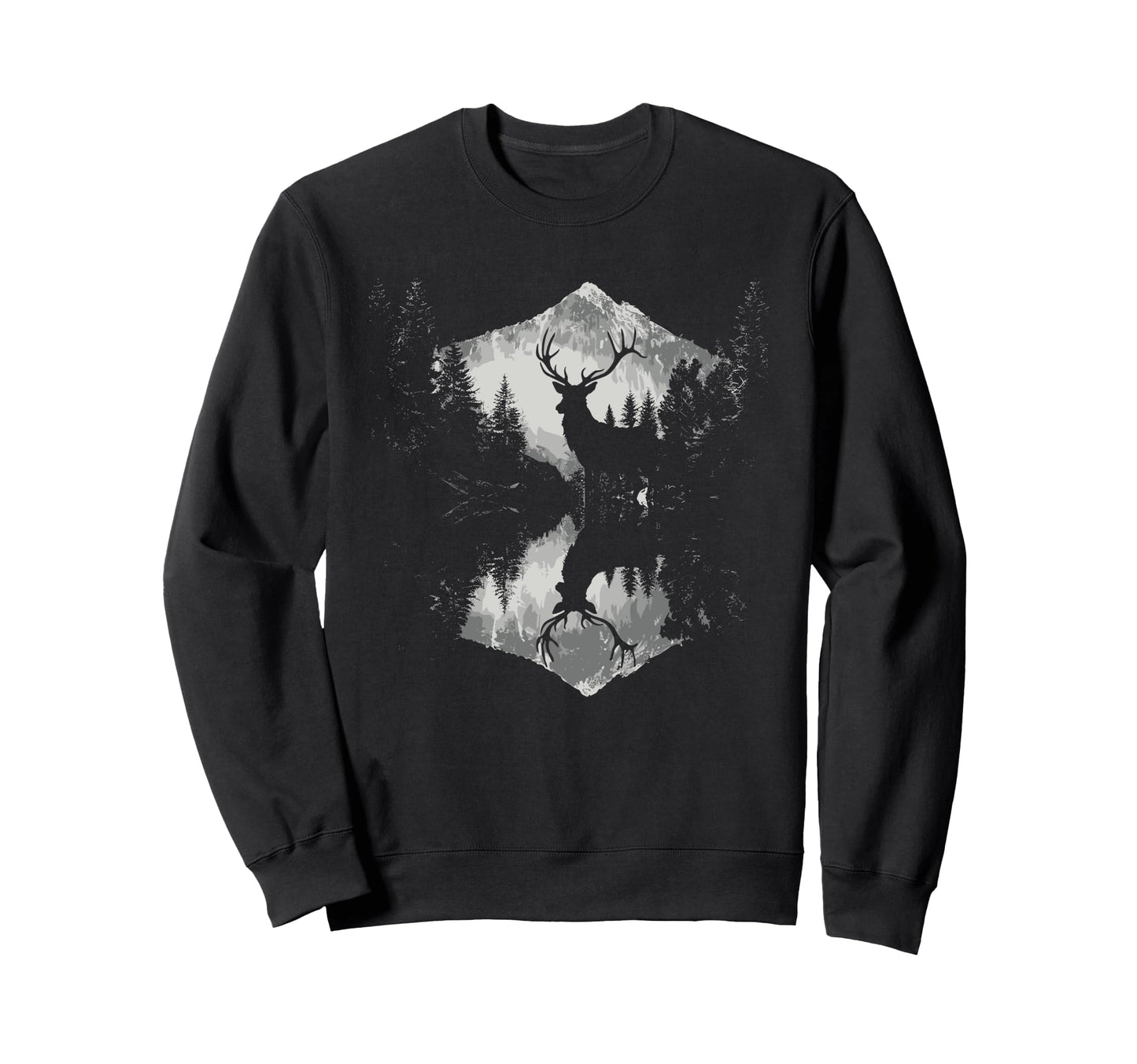 Whitetail Buck Deer Reflection Sweatshirt - Novelty Apparel for Adults - T-Shirt, Sweatshirt, Hoodie