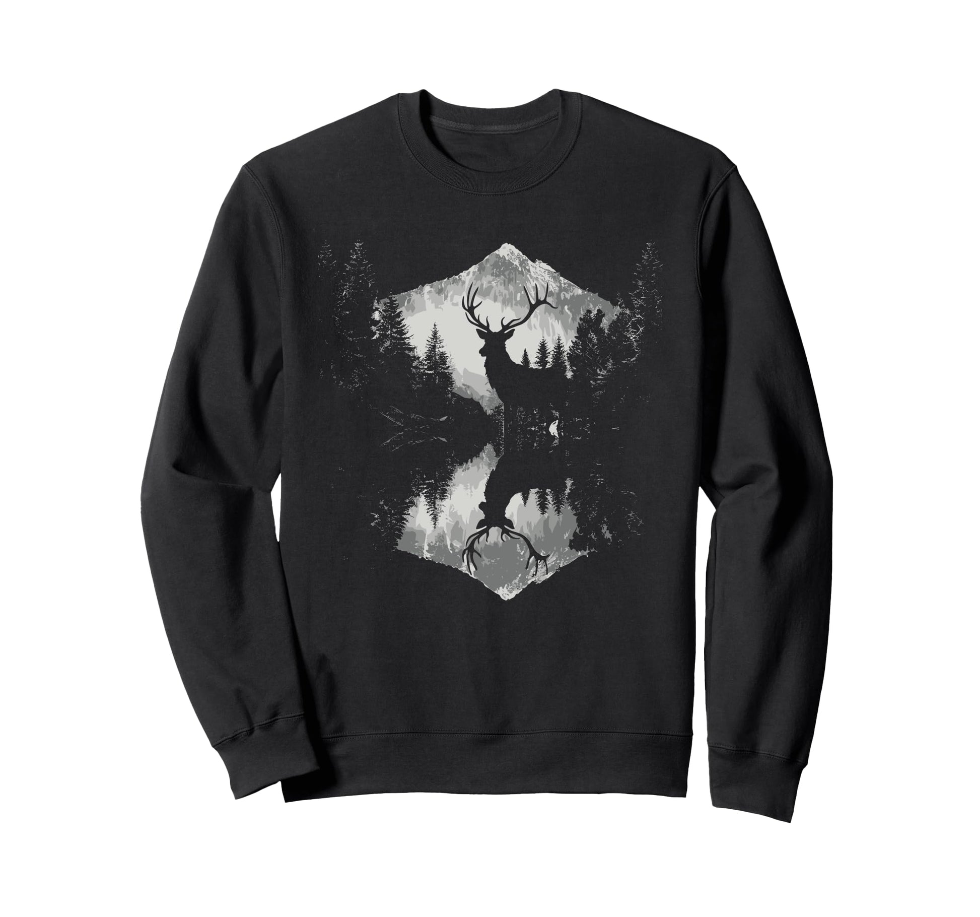 Whitetail Buck Deer Reflection Sweatshirt - Novelty Apparel for Adults - T-Shirt, Sweatshirt, Hoodie