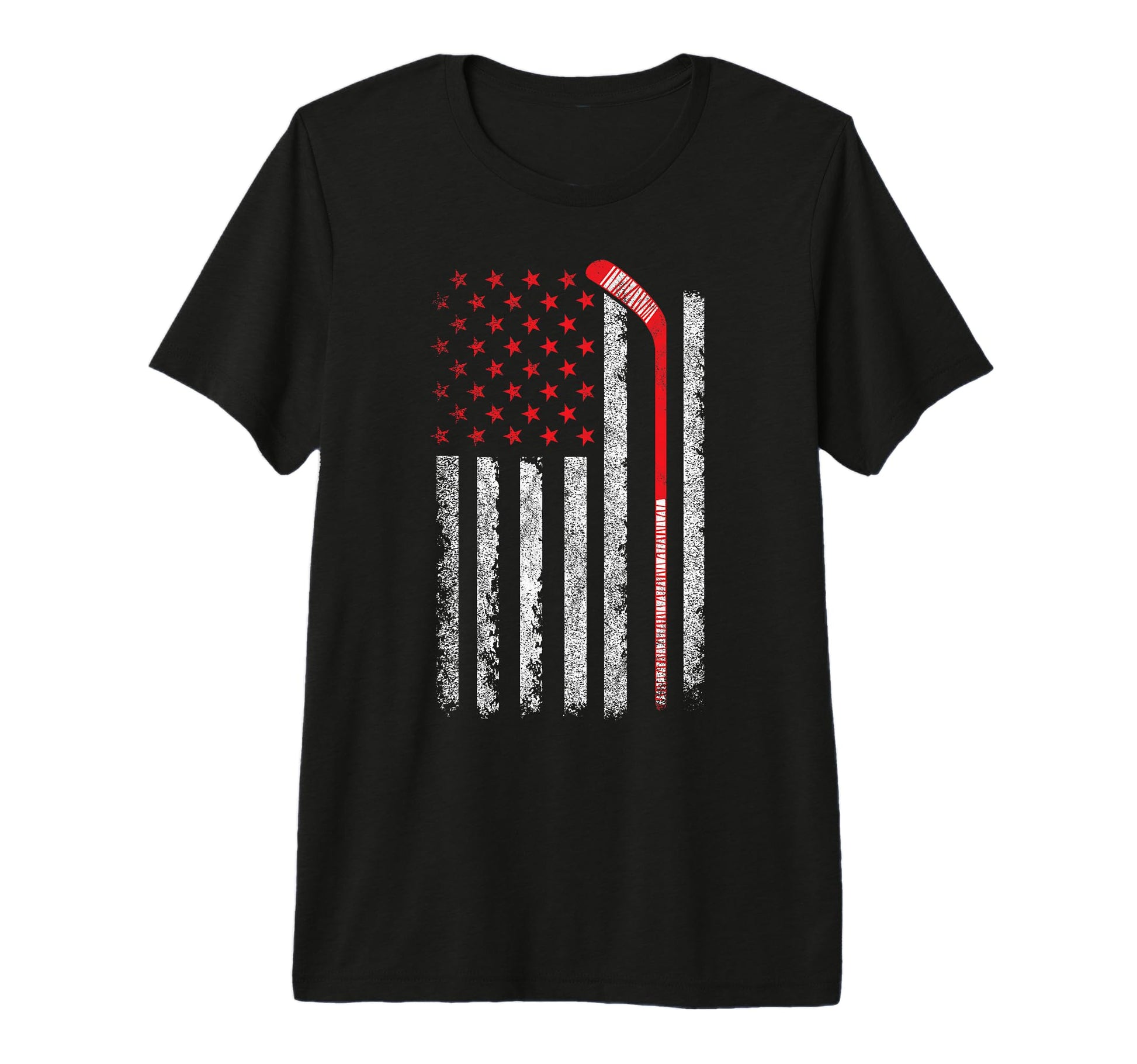 Patriotic American Flag Ice Hockey Player T-Shirt - Novelty Apparel Unisex - T-Shirt, Sweatshirt, Hoodie
