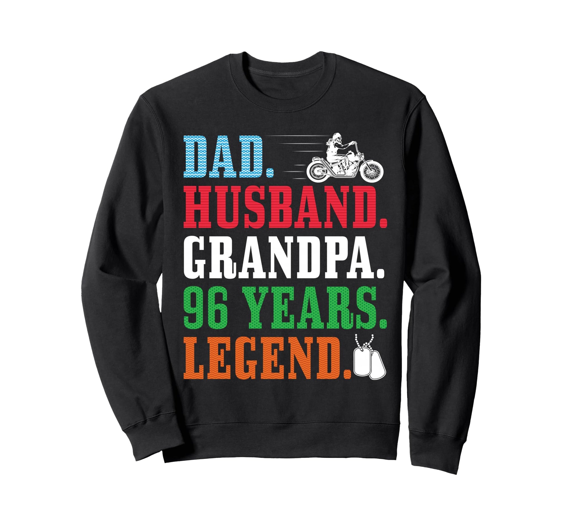 Dad Husband Grandpa 96Th Sweatshirt - Aesthetic Graphic for Adults - T-Shirt, Sweatshirt, Hoodie