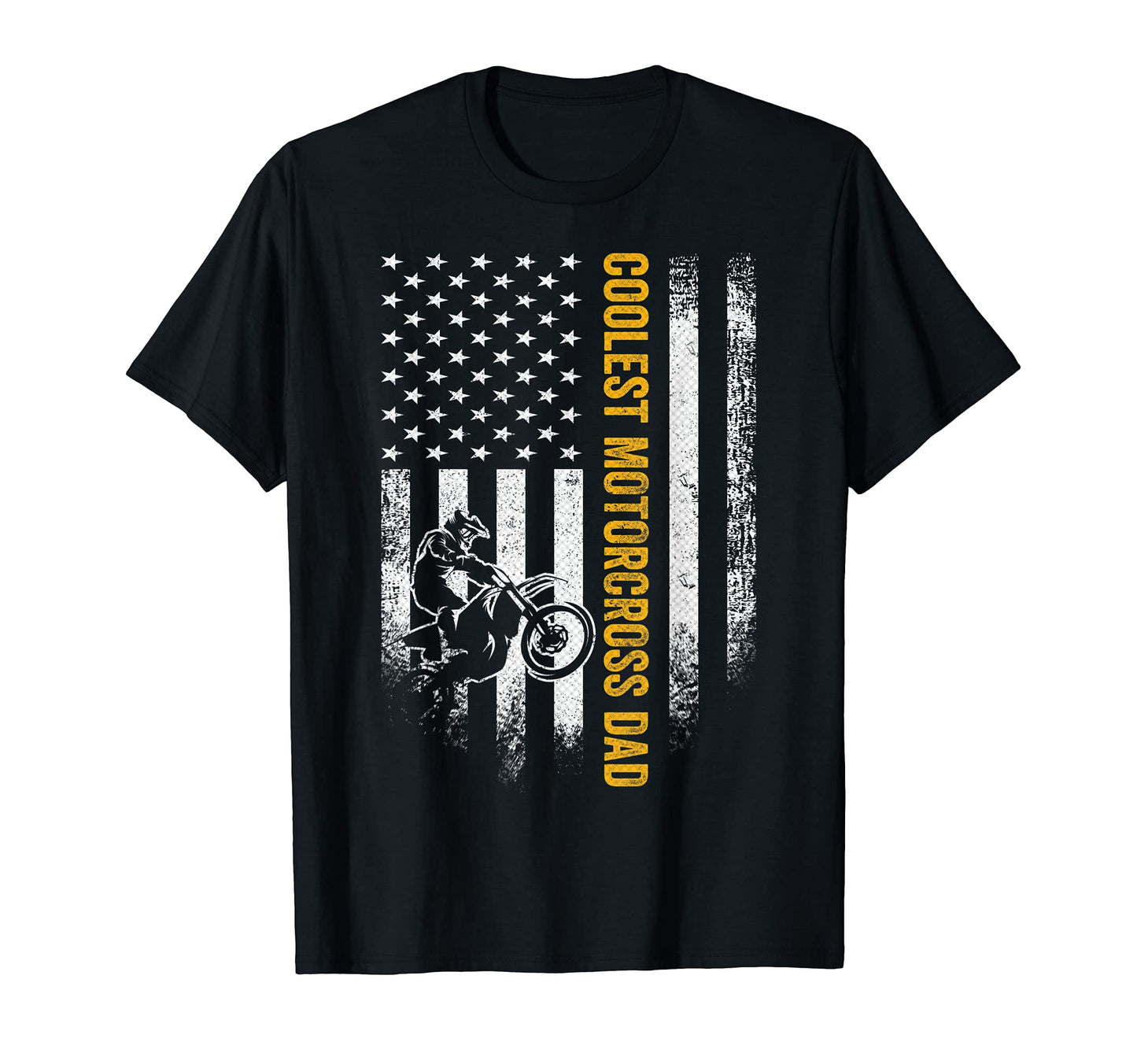 Usa Flag Coolest Motorcross Dirt Bike Dad T-Shirt - Graphic Print Unisex - T-Shirt, Sweatshirt, Hoodie