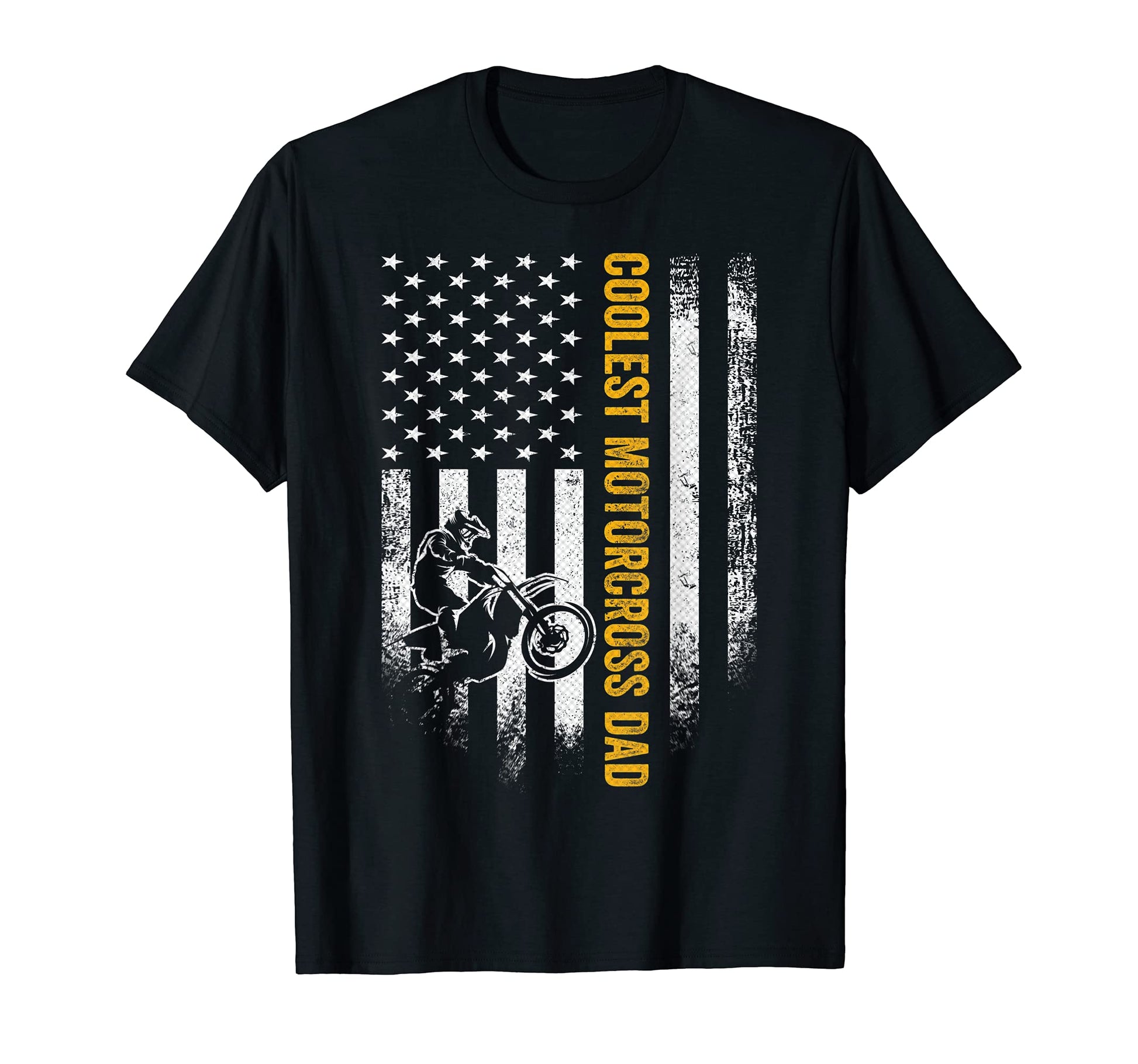Usa Flag Coolest Motorcross Dirt Bike Dad T-Shirt - Graphic Print Unisex - T-Shirt, Sweatshirt, Hoodie