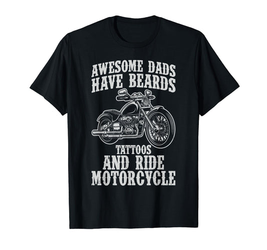 Awesome Dad Beard Tattoos And T-Shirt - Fun Novelty Design for Adults - T-Shirt, Sweatshirt, Hoodie