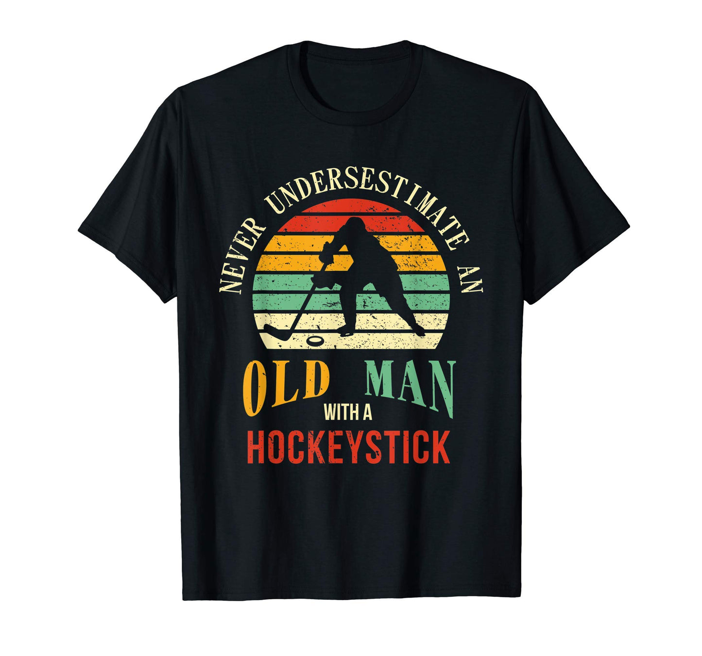 Old Hockey Stick Funny Ice Hockey T-Shirt - Minimalist Print Men Women - T-Shirt, Sweatshirt, Hoodie