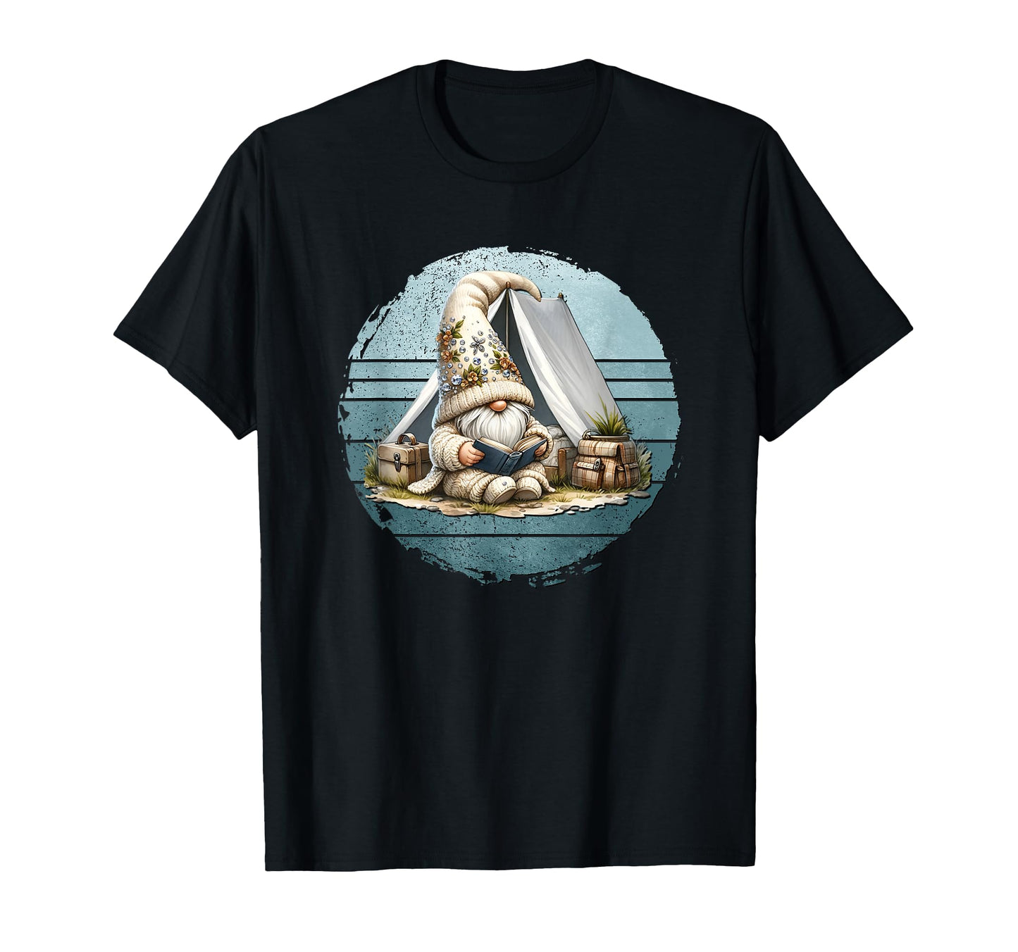 Camping Dad Gnome And Love Reading T-Shirt - Fun Novelty Design Men Women - T-Shirt, Sweatshirt, Hoodie