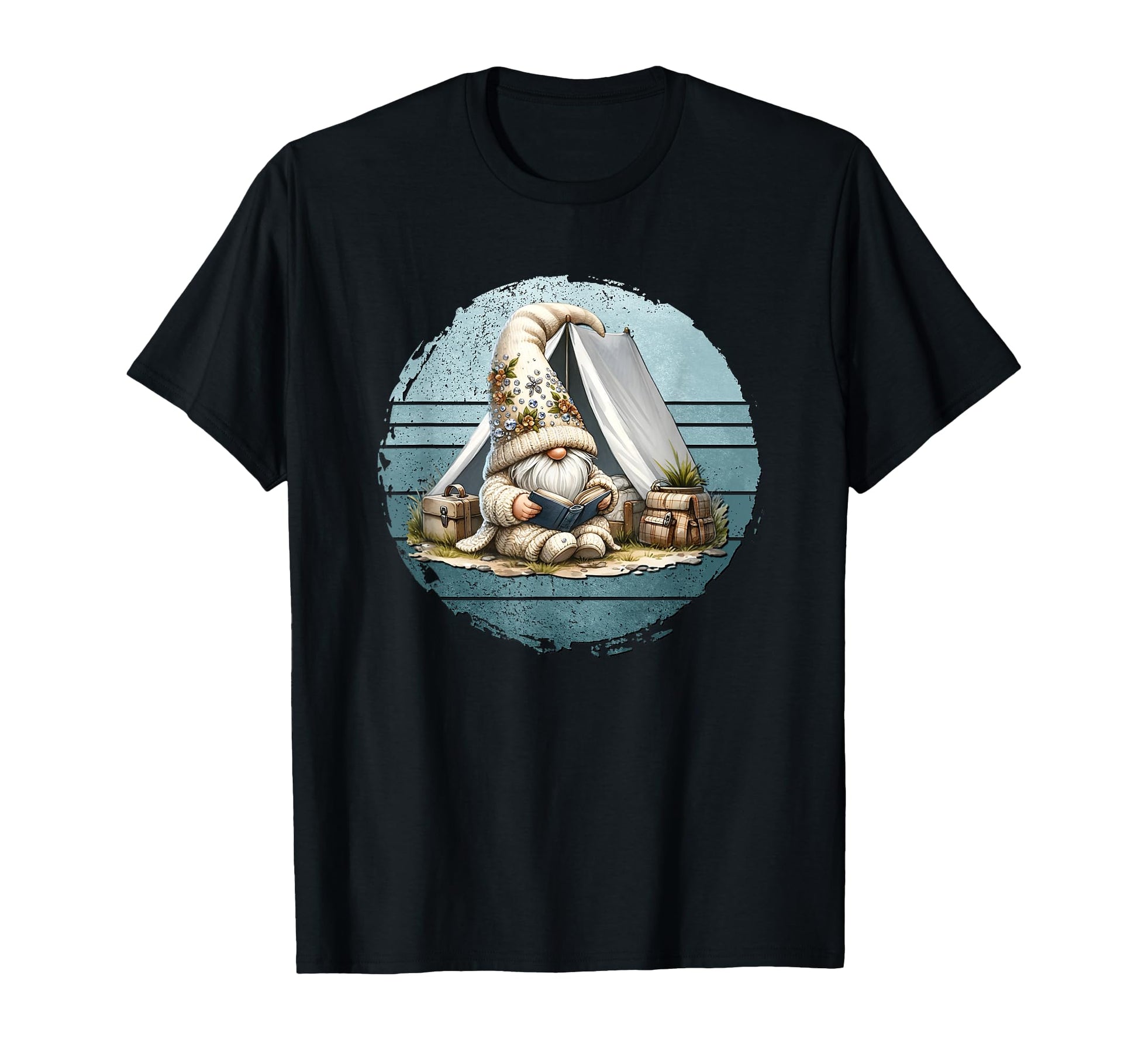Camping Dad Gnome And Love Reading T-Shirt - Fun Novelty Design Men Women - T-Shirt, Sweatshirt, Hoodie