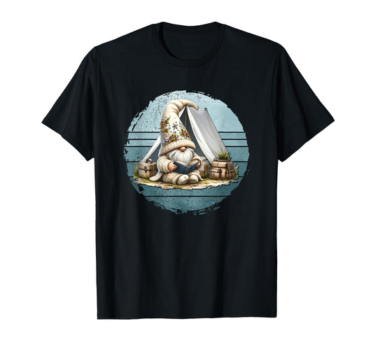 Camping Dad Gnome And Love Reading T-Shirt - Fun Novelty Design Men Women - T-Shirt, Sweatshirt, Hoodie