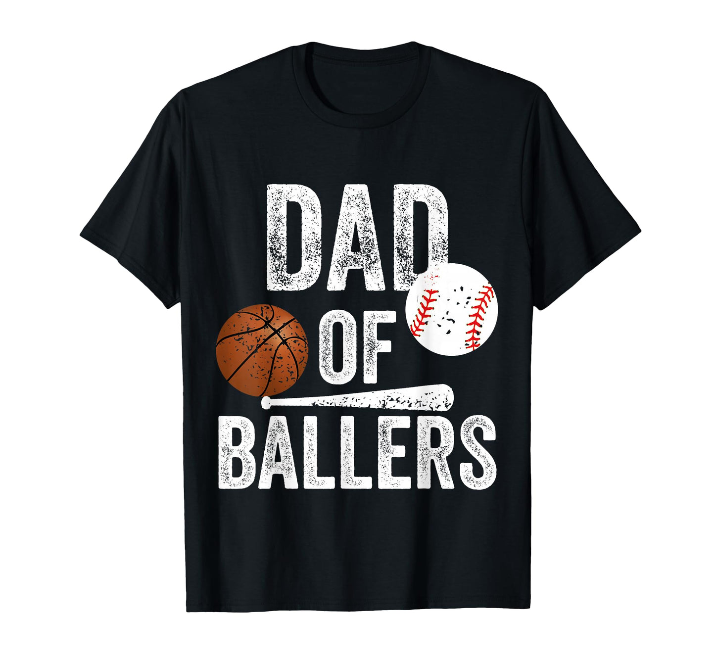 Dad Ballers Basketball Baseball Dad T-Shirt - Minimalist Print for Adults - T-Shirt, Sweatshirt, Hoodie