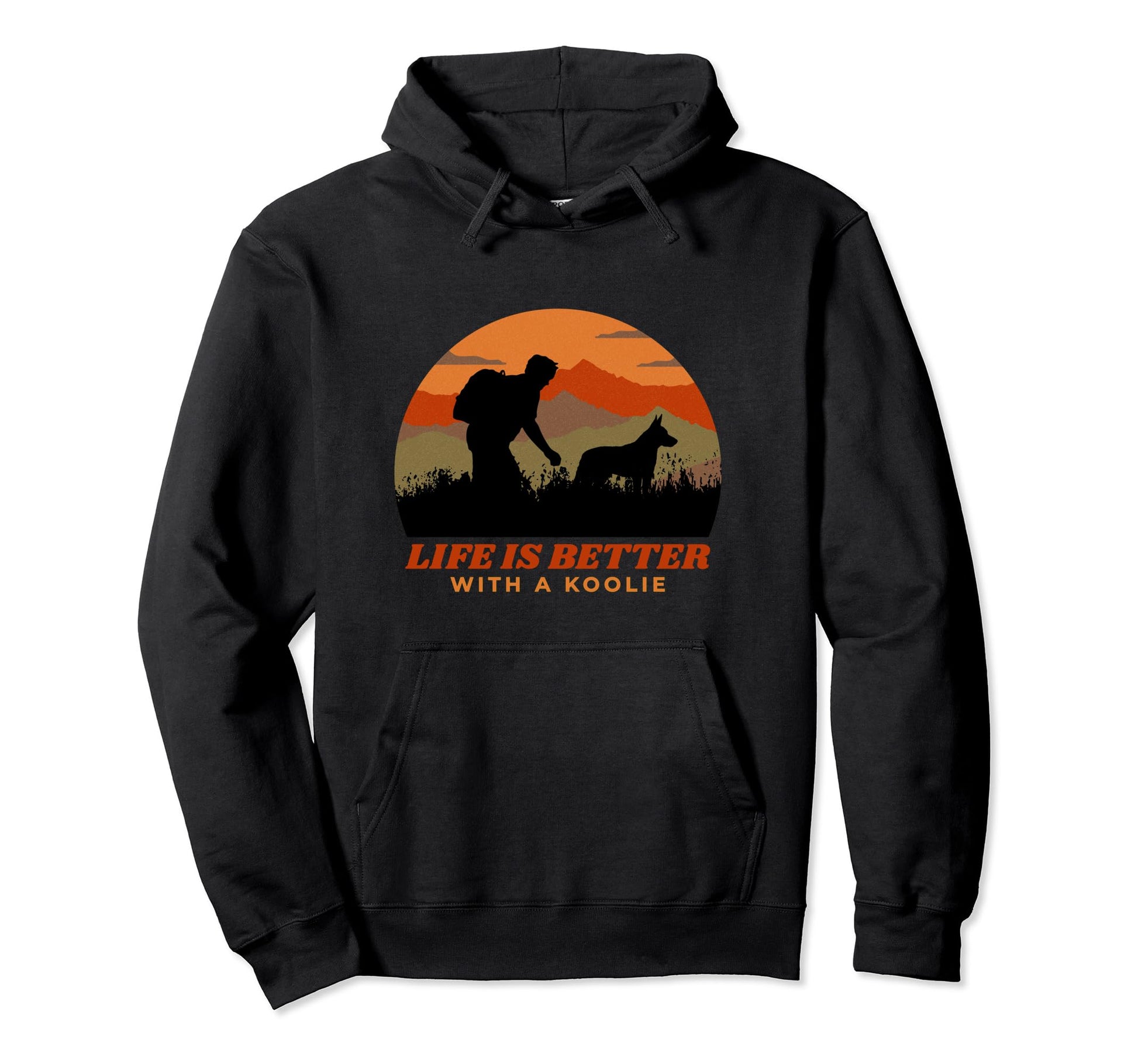 Life Is Better Koolie Distressed Hoodie - Fun Novelty Design Unisex - T-Shirt, Sweatshirt, Hoodie