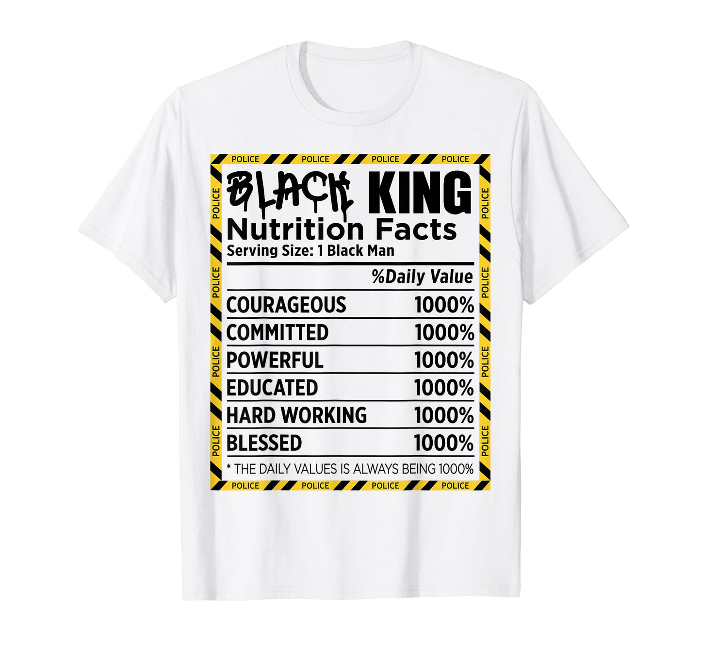 Black Male Police Cop Dad Nutrition T-Shirt - Novelty Apparel Men Women - T-Shirt, Sweatshirt, Hoodie