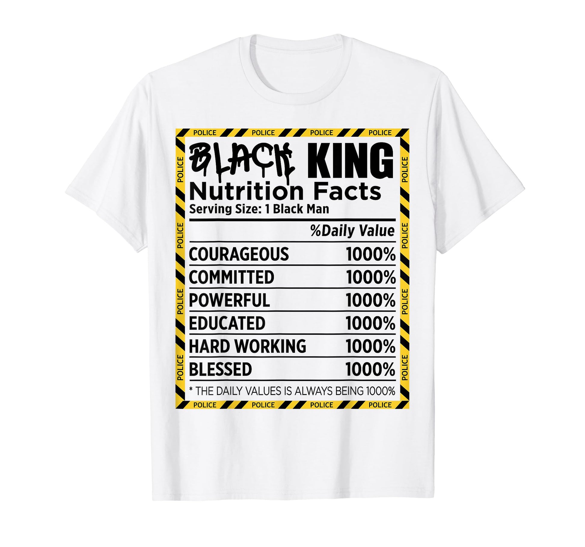 Black Male Police Cop Dad Nutrition T-Shirt - Novelty Apparel Men Women - T-Shirt, Sweatshirt, Hoodie