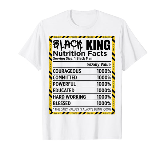 Black Male Police Cop Dad Nutrition T-Shirt - Novelty Apparel Men Women - T-Shirt, Sweatshirt, Hoodie