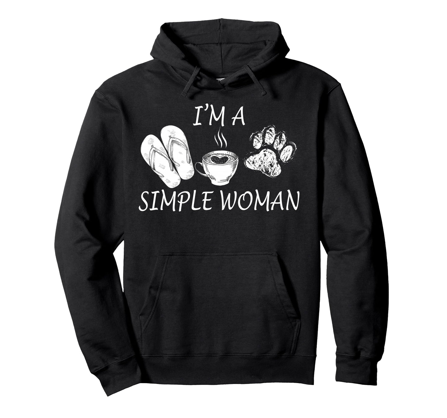 Simple Flip Flops Coffee Dog Paw Hoodie - Casual Everyday Wear Unisex - T-Shirt, Sweatshirt, Hoodie