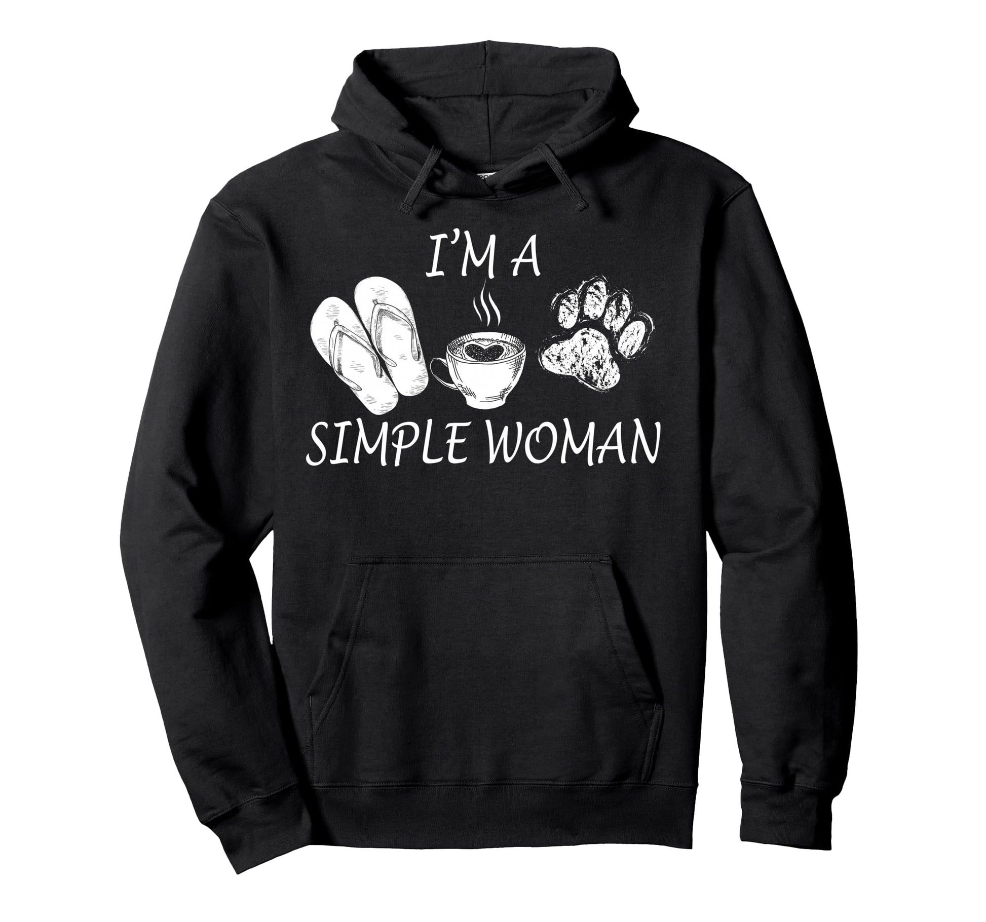 Simple Flip Flops Coffee Dog Paw Hoodie - Casual Everyday Wear Unisex - T-Shirt, Sweatshirt, Hoodie