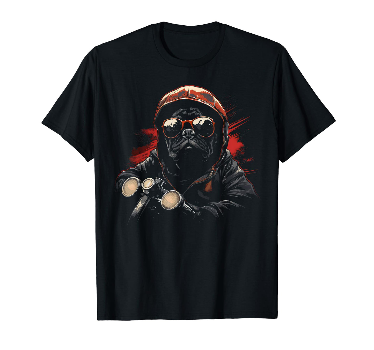 Motorcycle Dad Biker Dog Pug Dad Rider T-Shirt - Graphic Print Men Women - T-Shirt, Sweatshirt, Hoodie