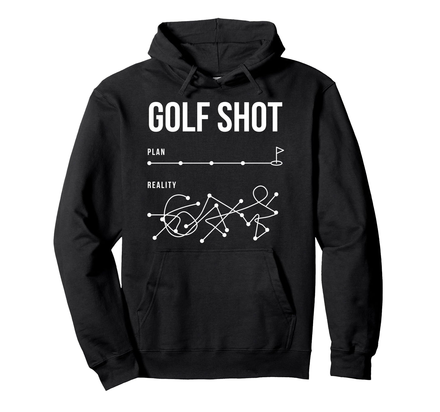 Golf Shot Plan Vs Reality Funny Golfer Hoodie - Trendy Graphic for Adults - T-Shirt, Sweatshirt, Hoodie