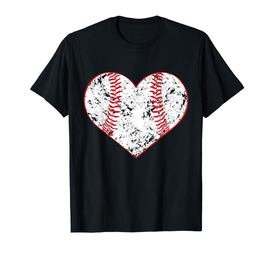 Baseball Heart Gift Softball Mom Or T-Shirt - Fun Novelty Design Men Women - T-Shirt, Sweatshirt, Hoodie