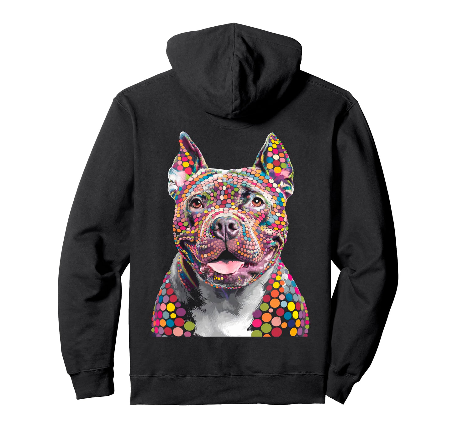 Colorful I Love Dogs Pitbull Designer Hoodie - Graphic Print for Adults - T-Shirt, Sweatshirt, Hoodie