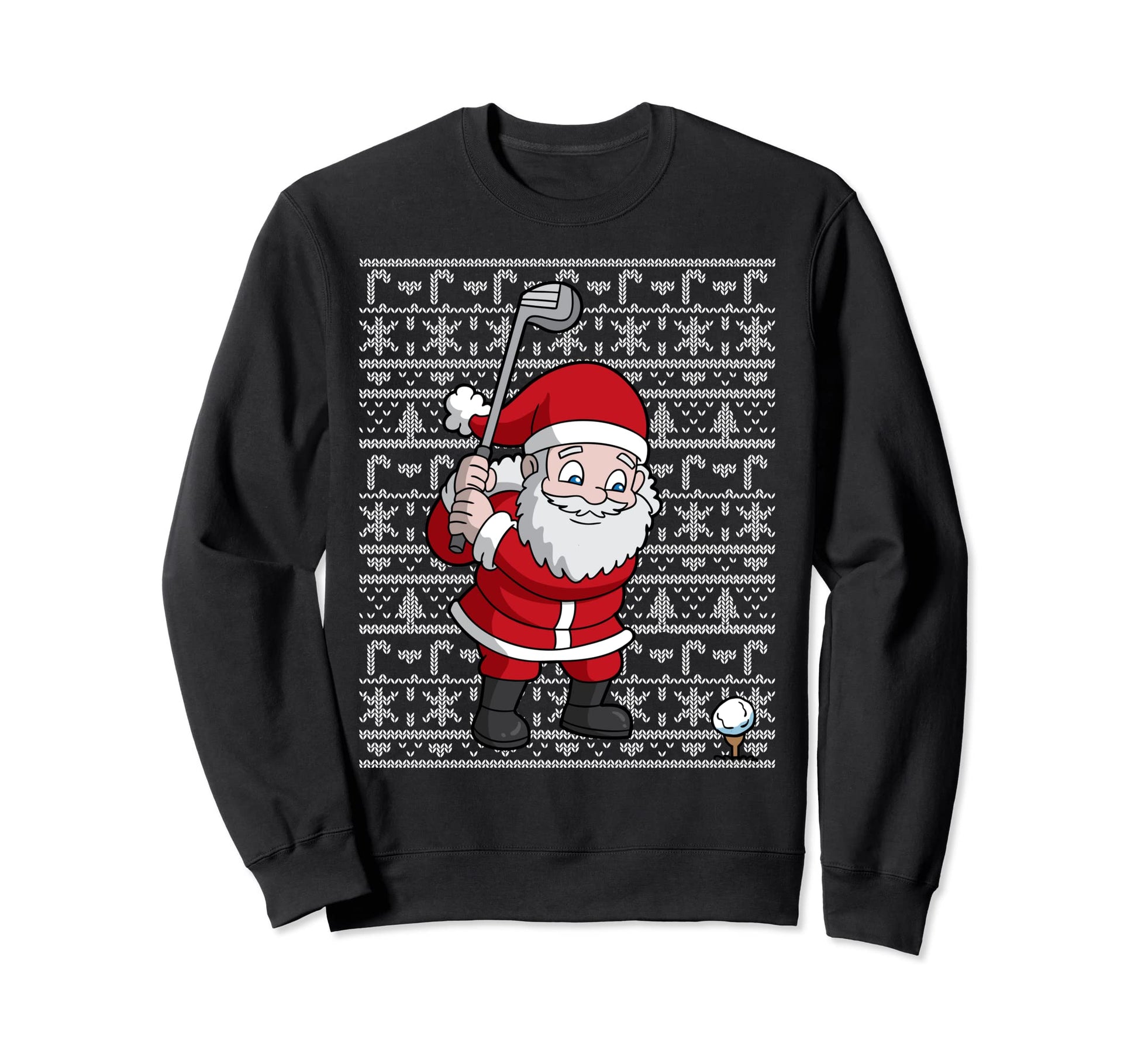 Golfing Santa Claus Golf Ugly Sweatshirt - Trendy Graphic for Adults - T-Shirt, Sweatshirt, Hoodie