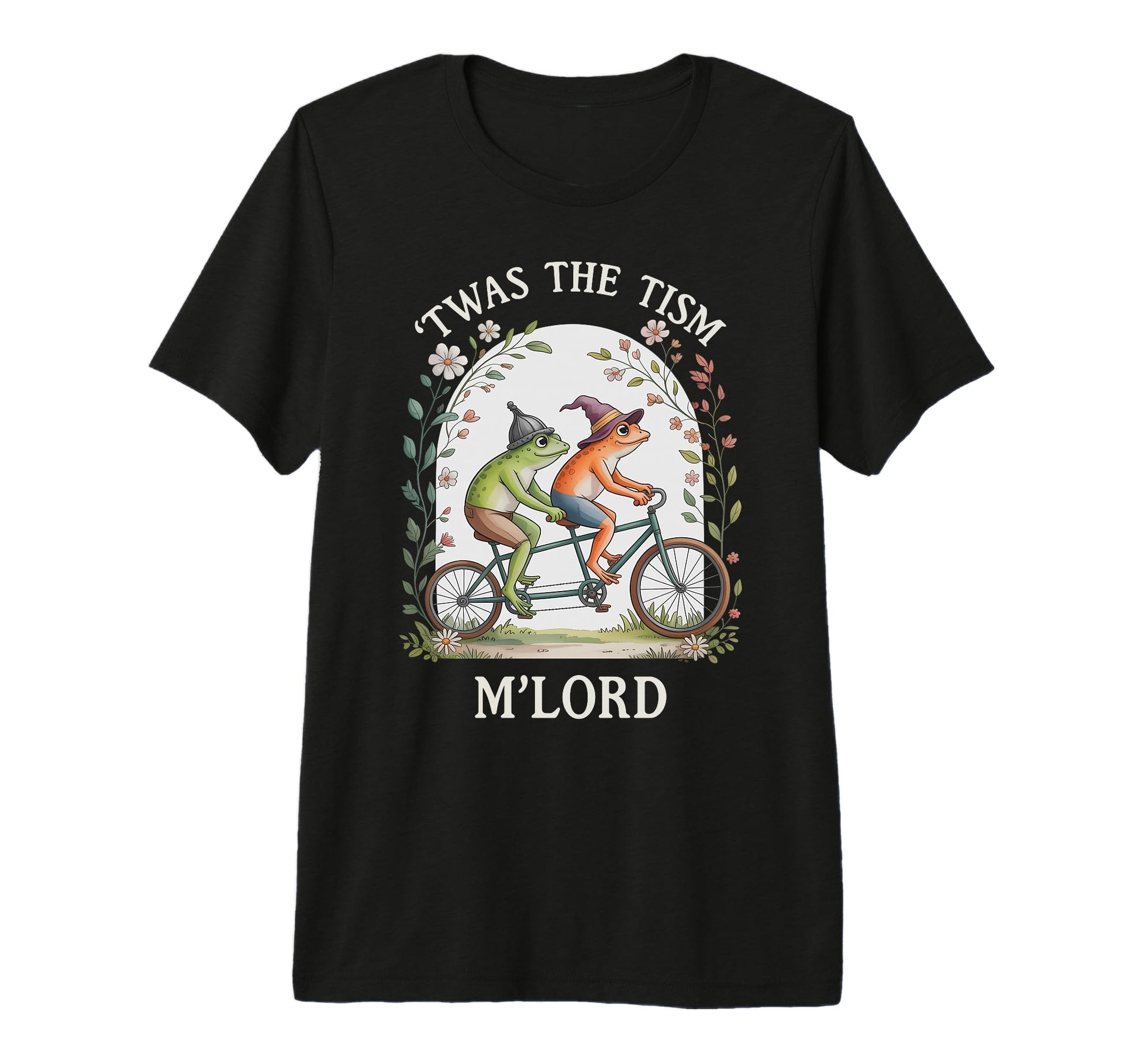 Charm Twas Tism Mlord Bicycle Frog T-Shirt - Novelty Apparel for Adults - T-Shirt, Sweatshirt, Hoodie