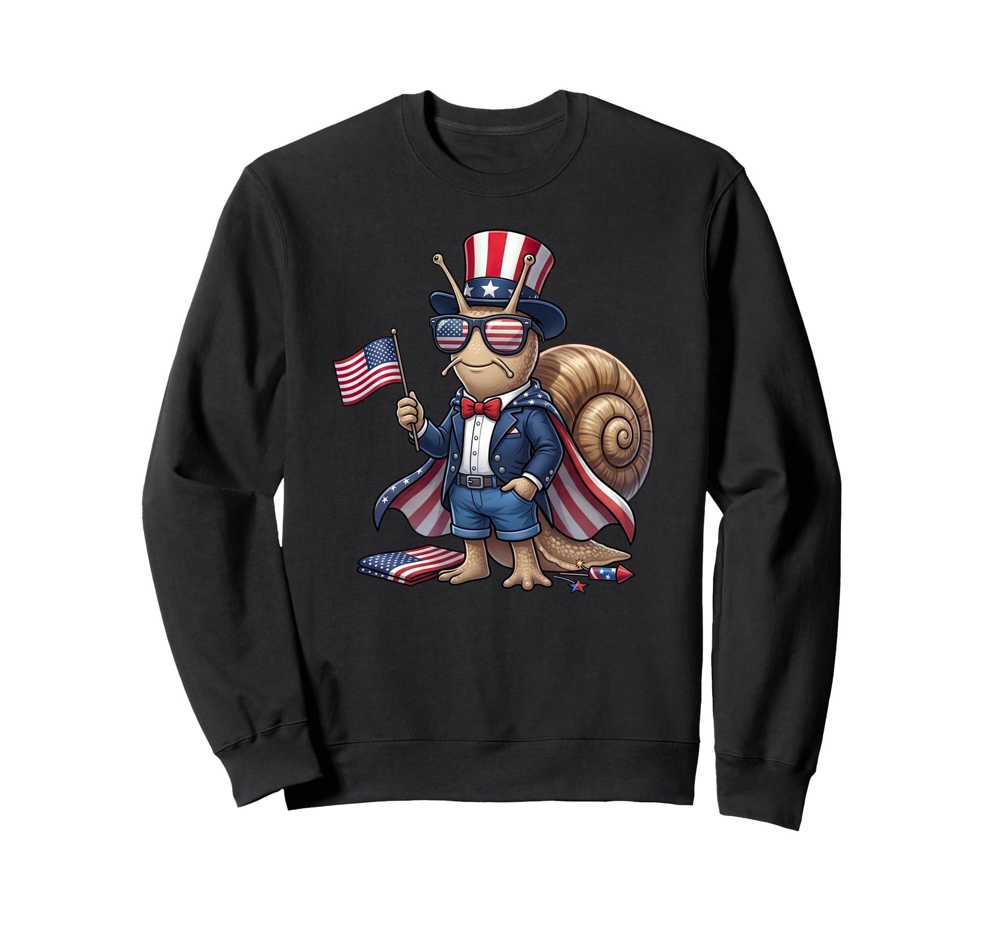 Funny Snail American Usa Flag Sweatshirt - Custom Art Print for Adults - T-Shirt, Sweatshirt, Hoodie