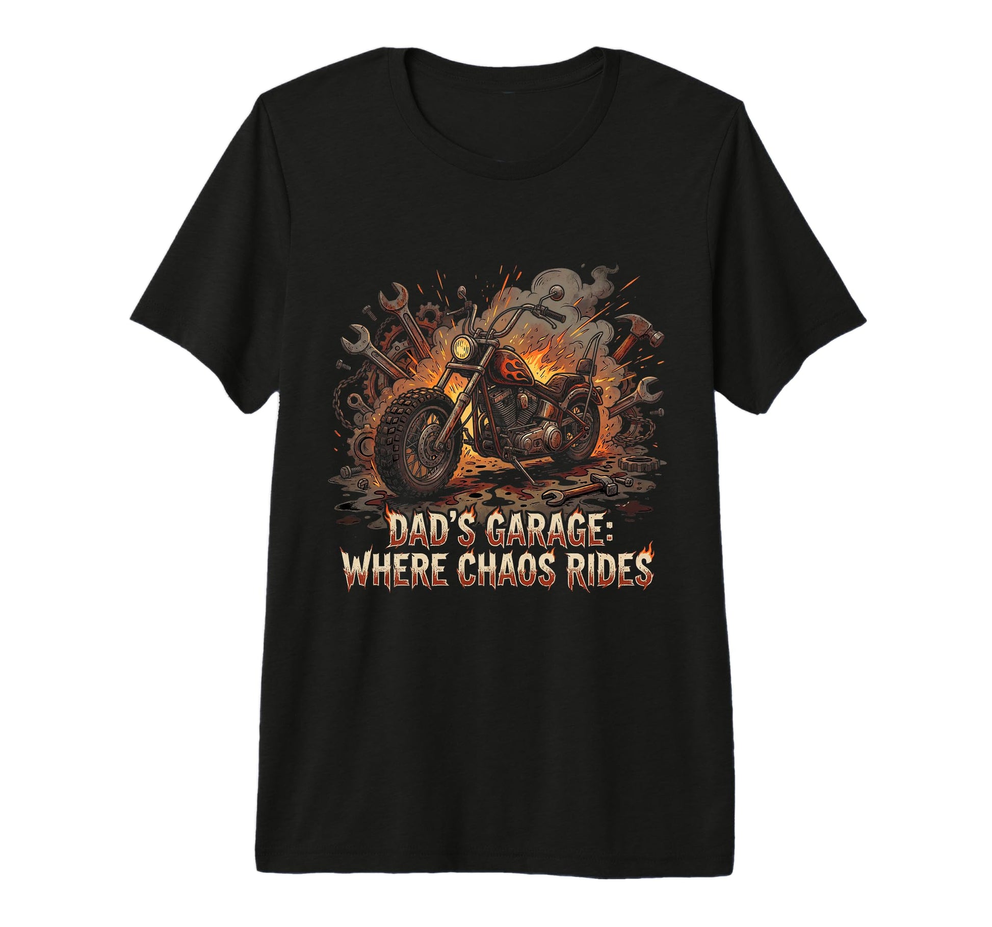 Mens Garage Motorcycle Papa Rider Biker T-Shirt - Aesthetic Graphic Unisex - T-Shirt, Sweatshirt, Hoodie