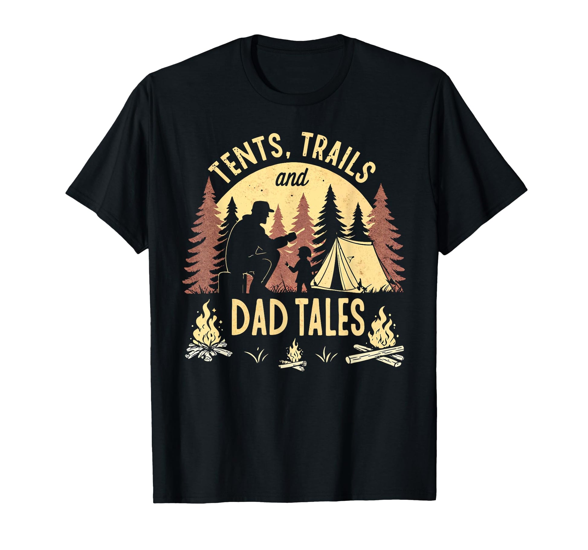 Tents Trails And Dad Tales Hiking Sweatshirt - Unique Graphic Unisex - T-Shirt, Sweatshirt, Hoodie