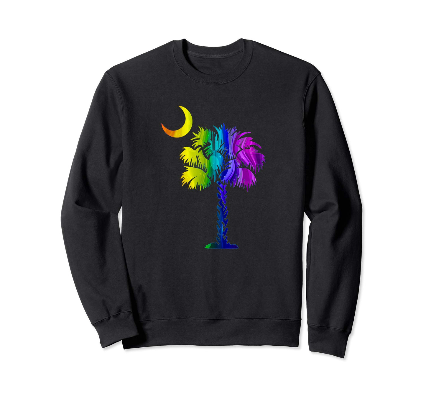 Palmetto Tree And Crescent Moon Sweatshirt - Aesthetic Graphic for Adults - T-Shirt, Sweatshirt, Hoodie